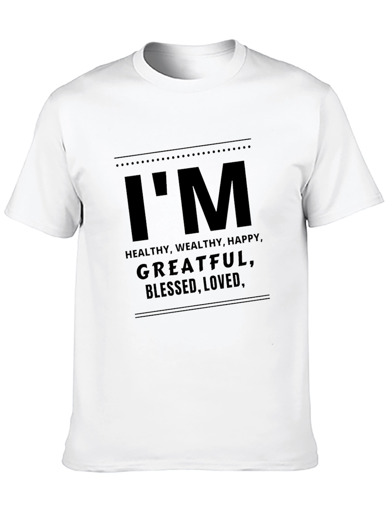 Black I'm Healthy, Grateful, Blessed Men's Black T-Shirt view 10