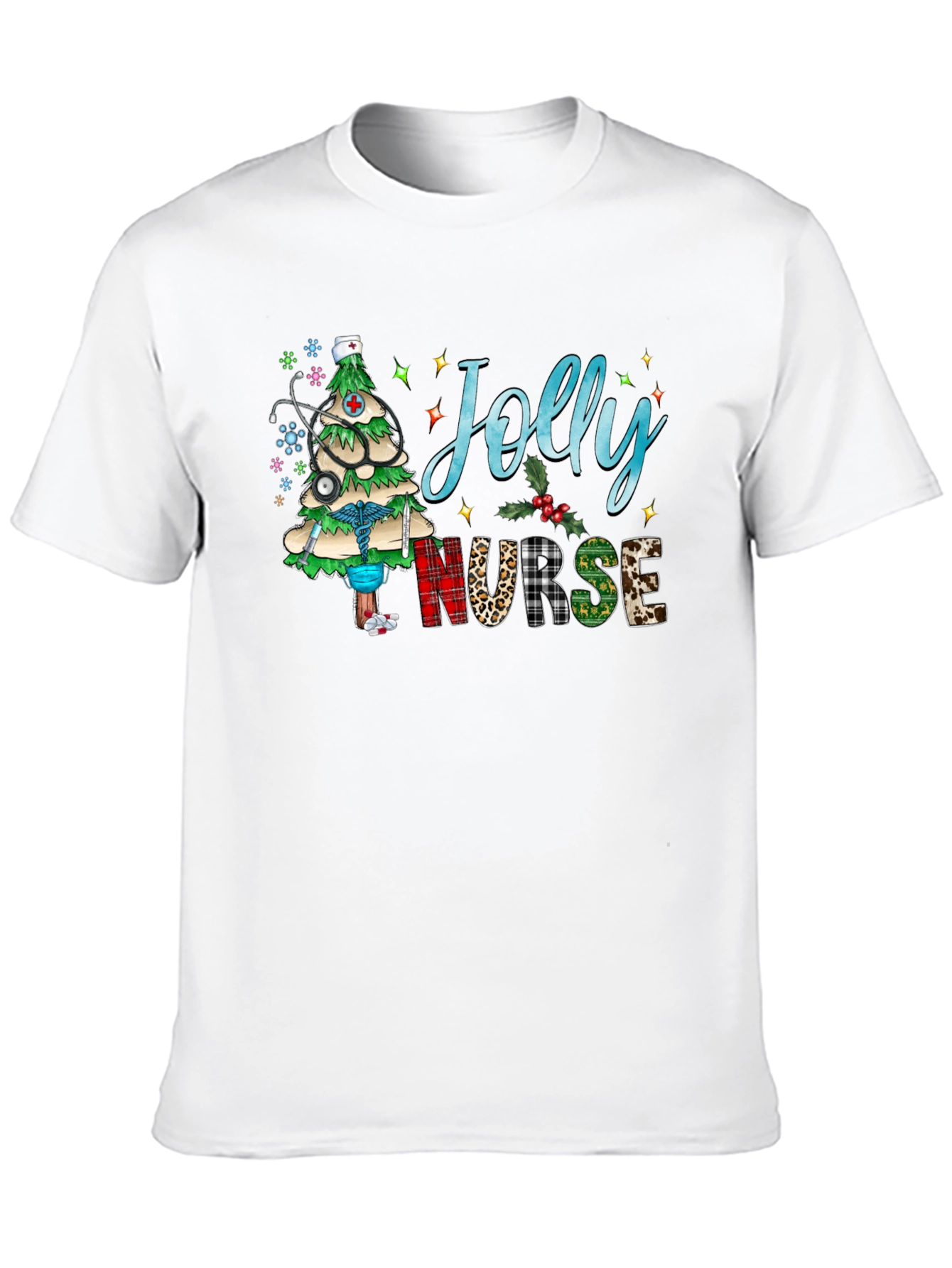 Black Jolly Nurse Holiday T-Shirt view 10