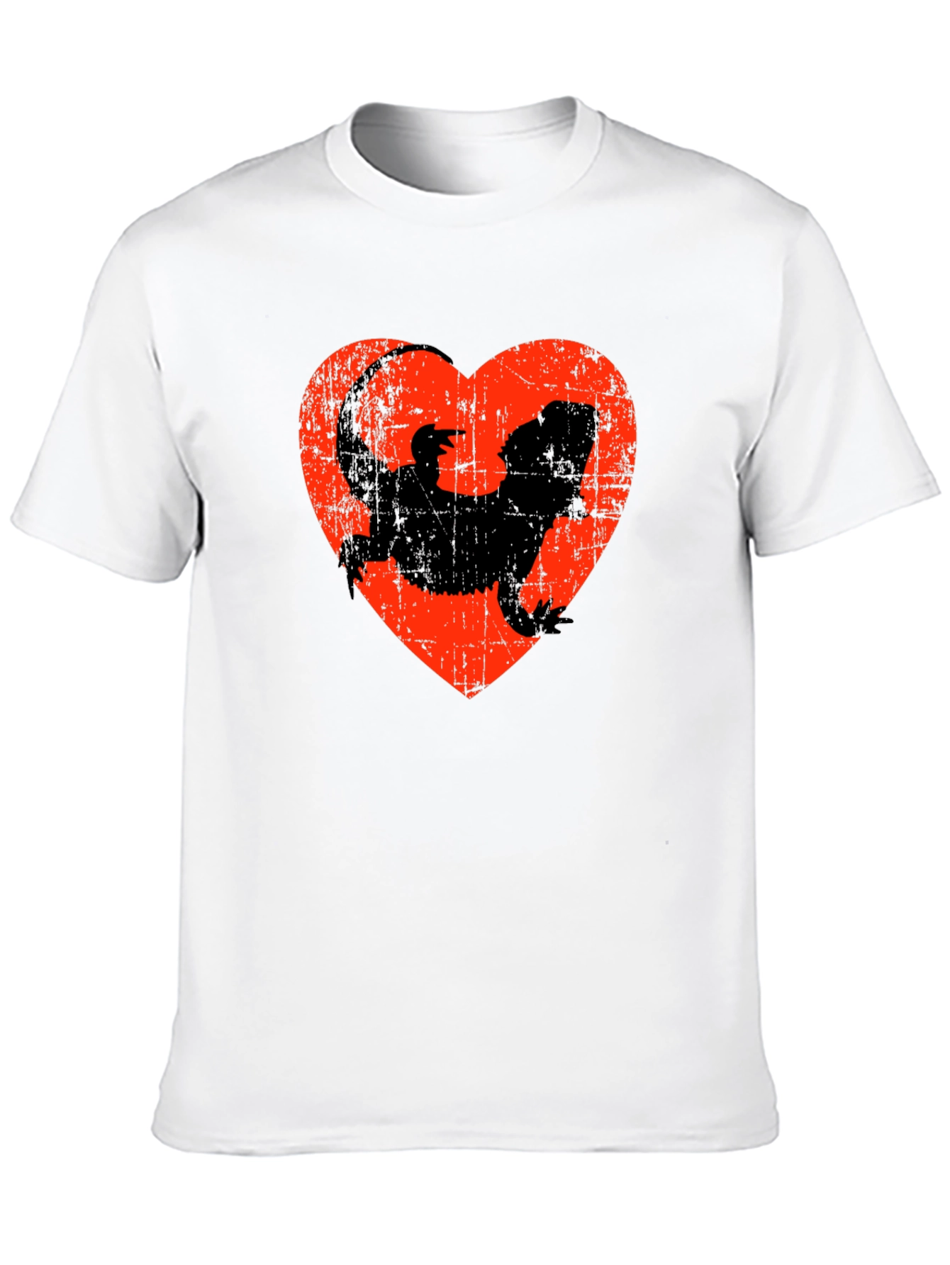 Black Bearded Dragon Heart T-Shirt - Reptile Lover Gift view 10