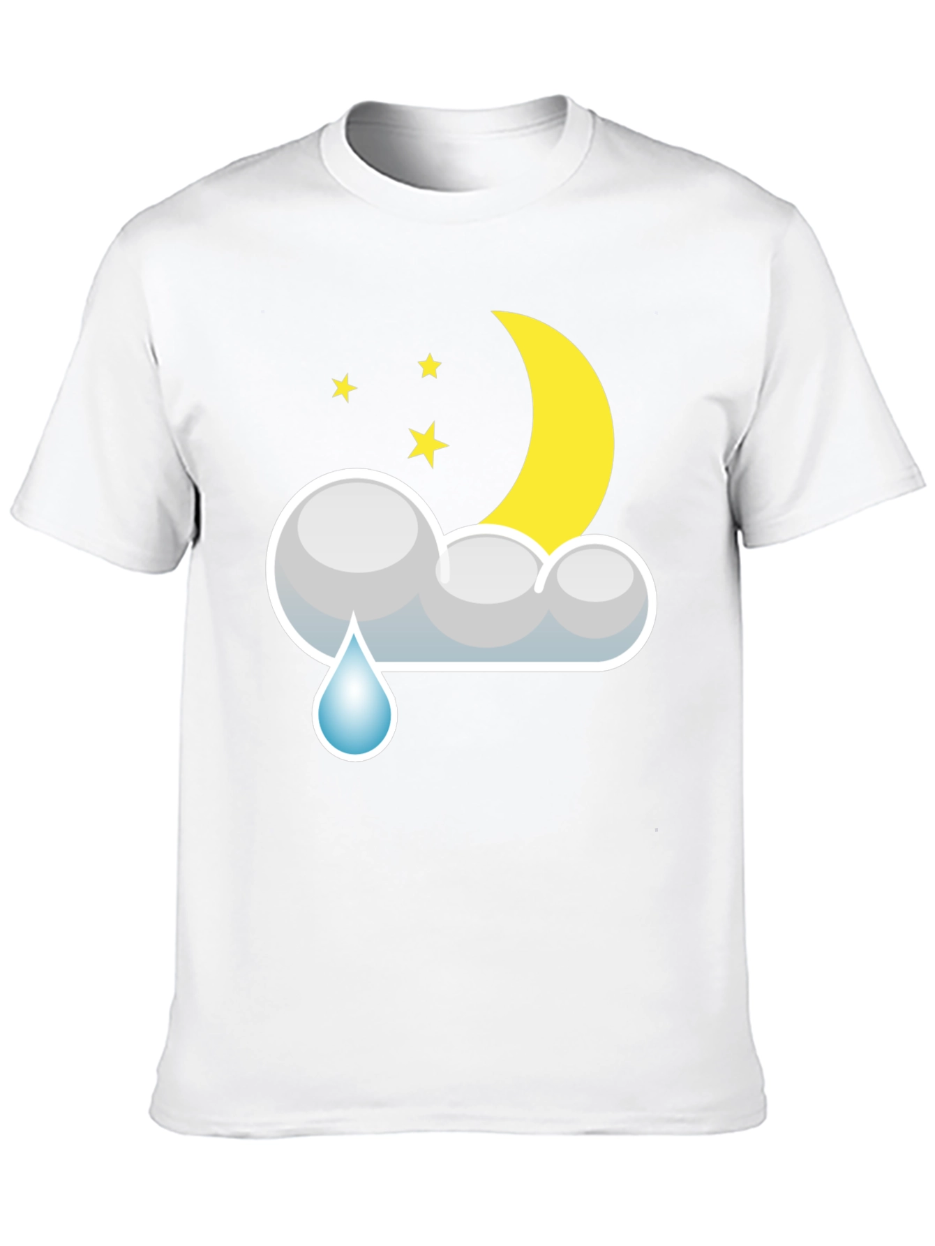 Black Cloud Rain Moon Star T-Shirt - Black view 10