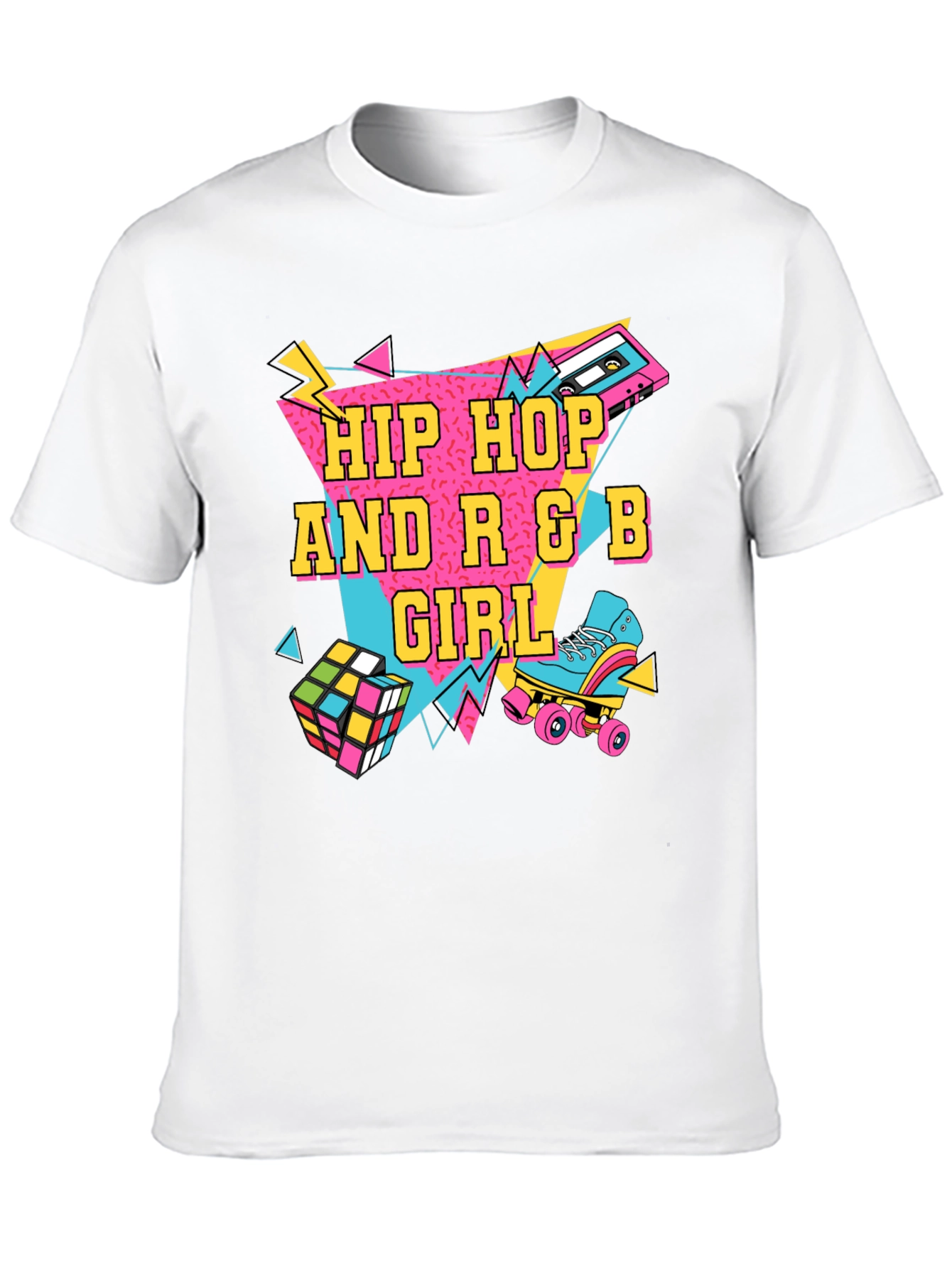 Hip Hop R&B Girl Black T-Shirt - 80s Style - 10
