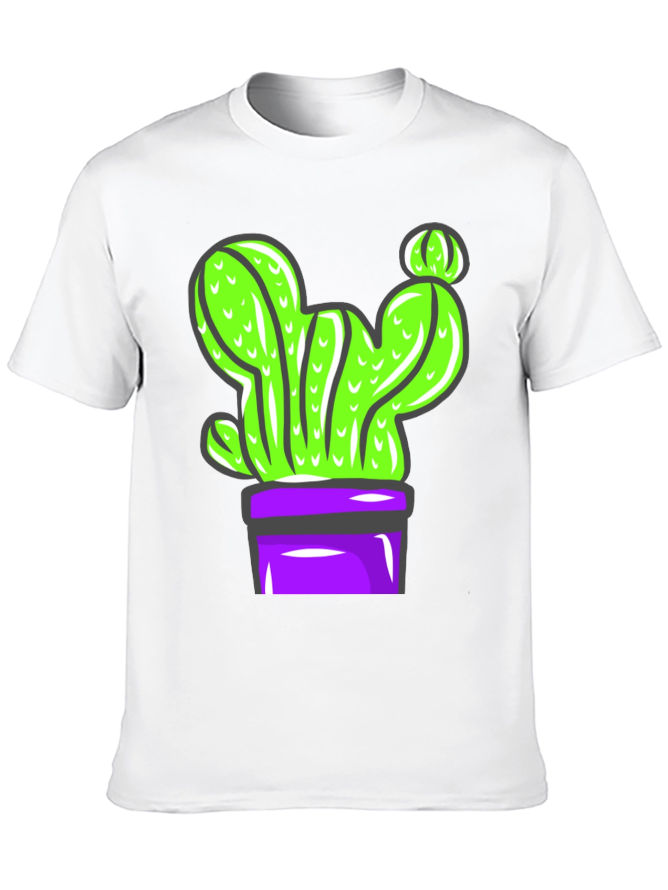Black Cactus Graphic Tee - Potted Plant Design view 10