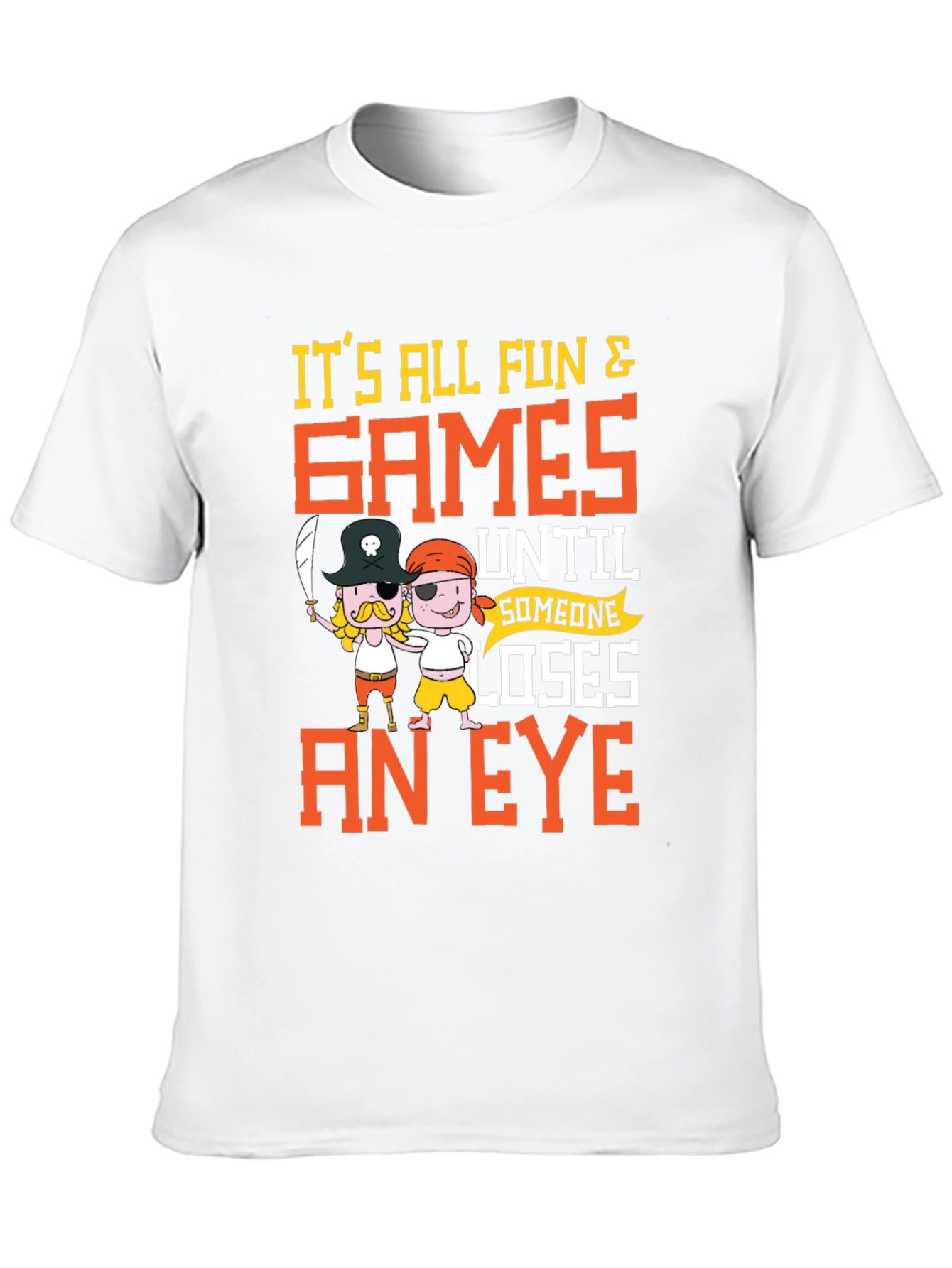 Black It's All Fun & Games T-Shirt Pirate Cartoon view 10