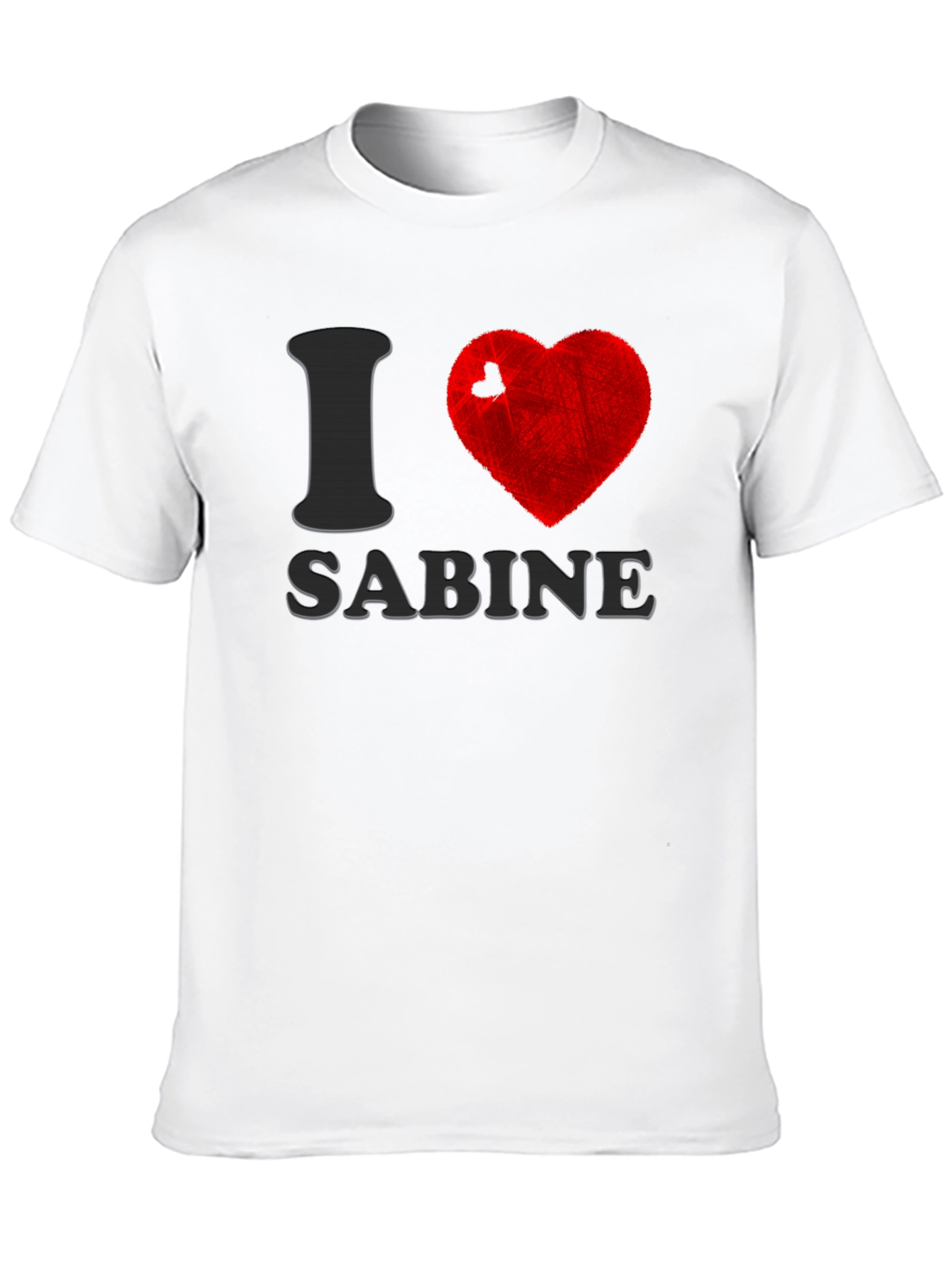 Black I Heart Sabine Black Cotton T-Shirt view 10