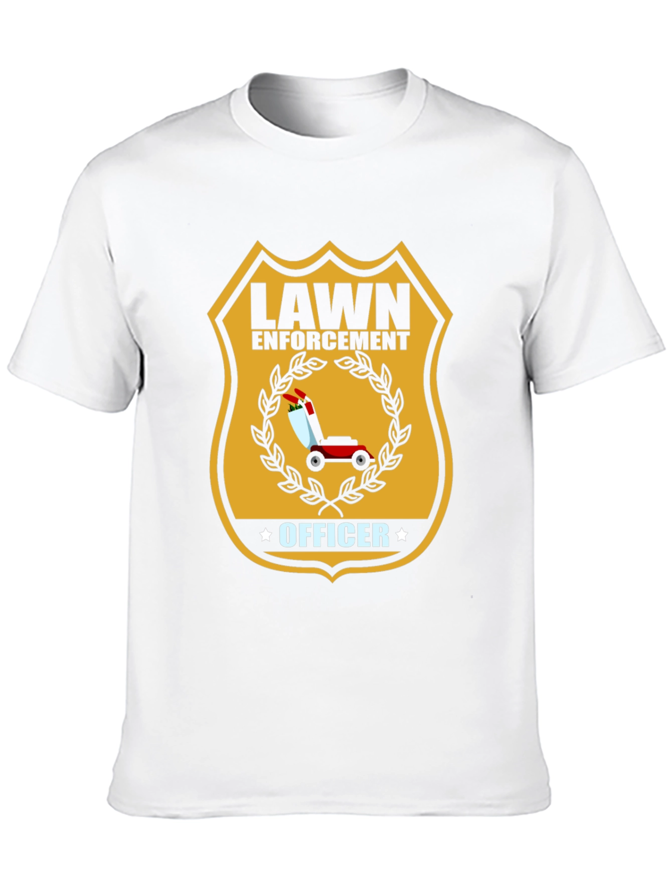 Black Lawn Enforcement Officer Graphic Tee - Funny Lawn Care T-Shirt view 10