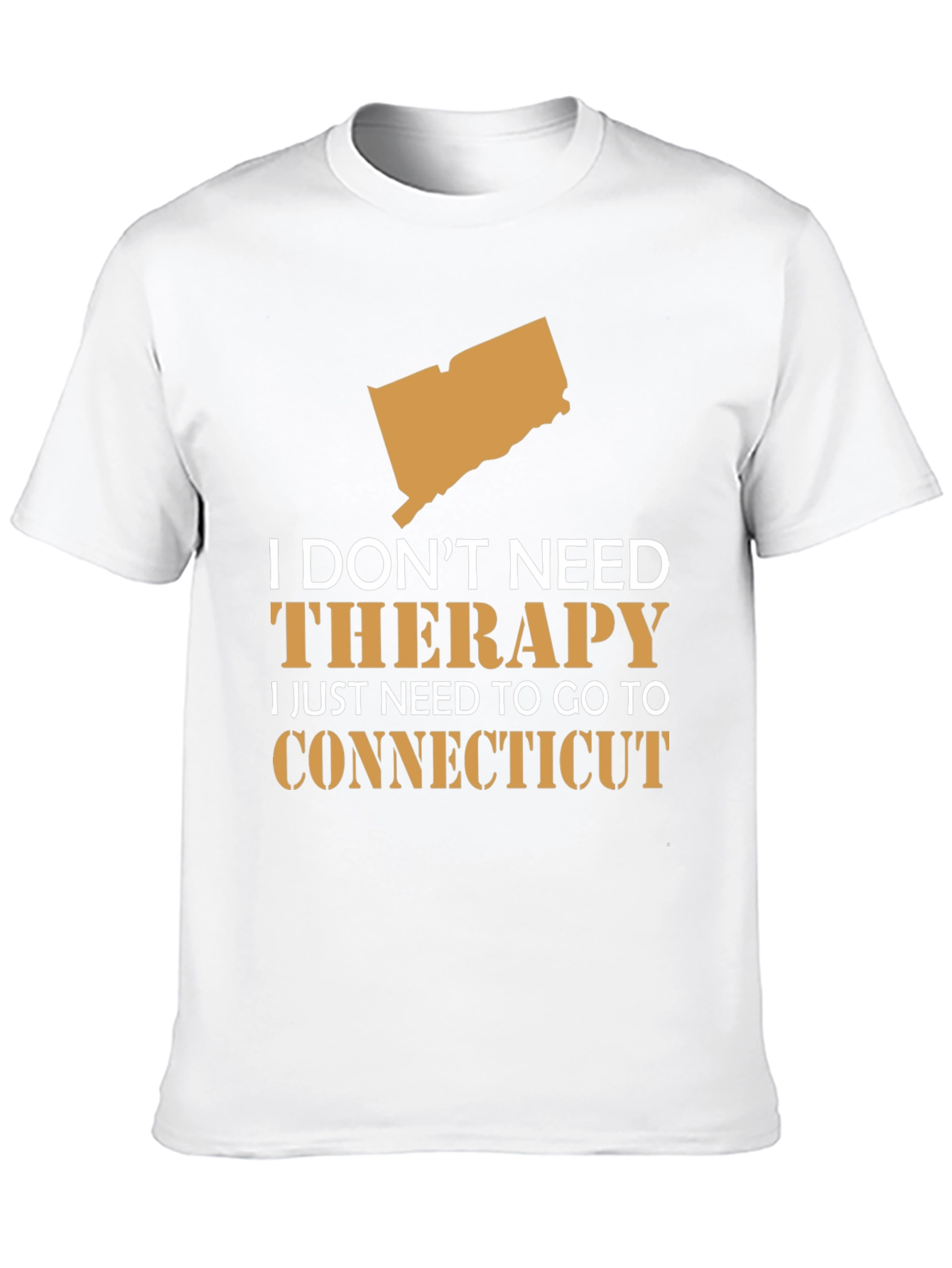 Black Connecticut State Map T-Shirt Therapy Funny Graphic Tee view 10