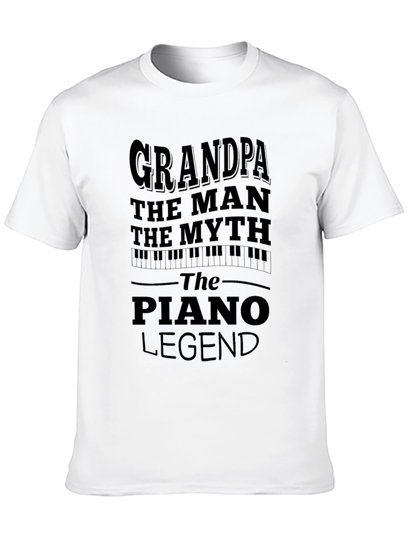 Black Grandpa Piano Legend Black Graphic T-Shirt view 10