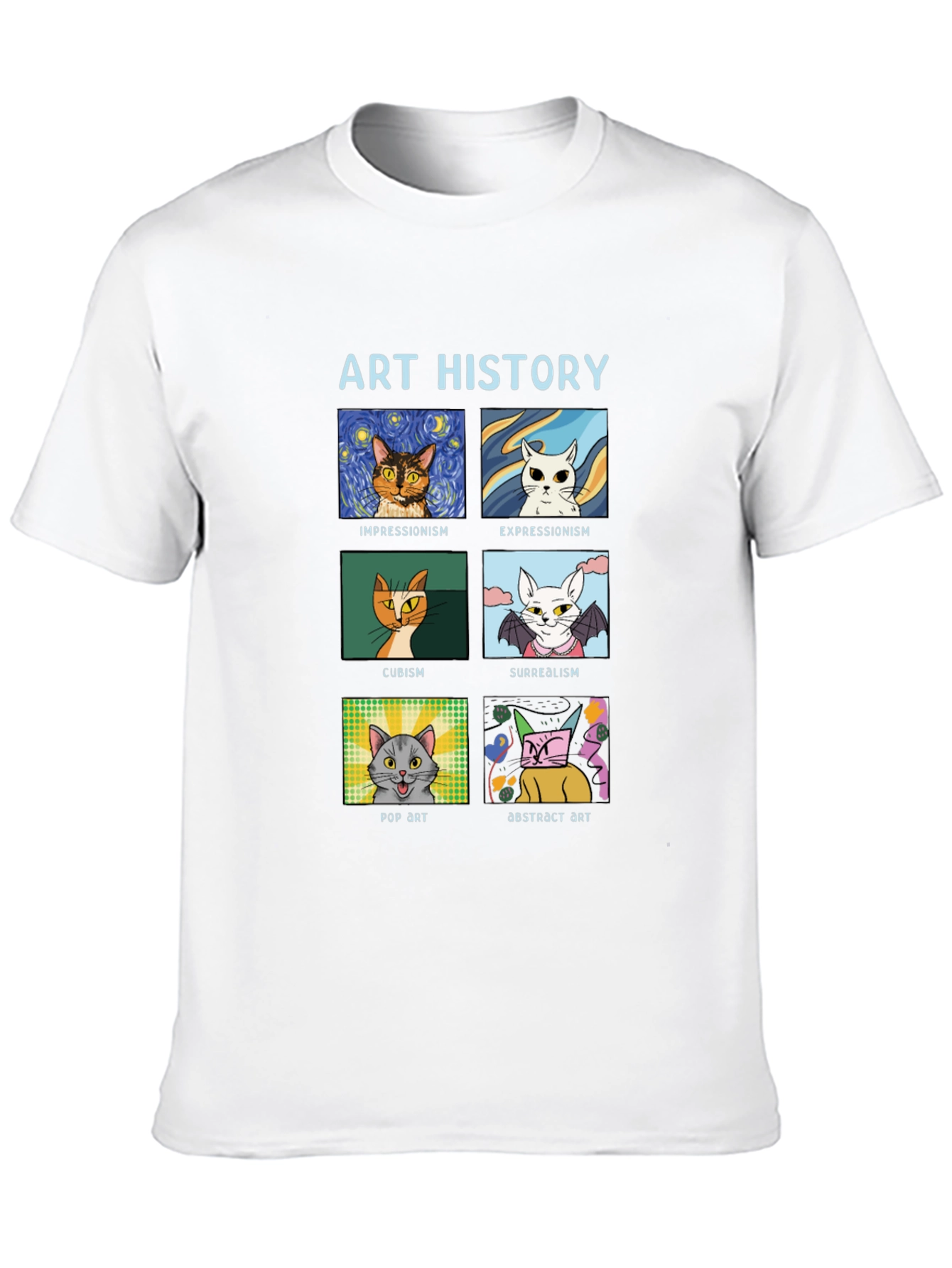 Black Art History Cats Black T-Shirt view 10