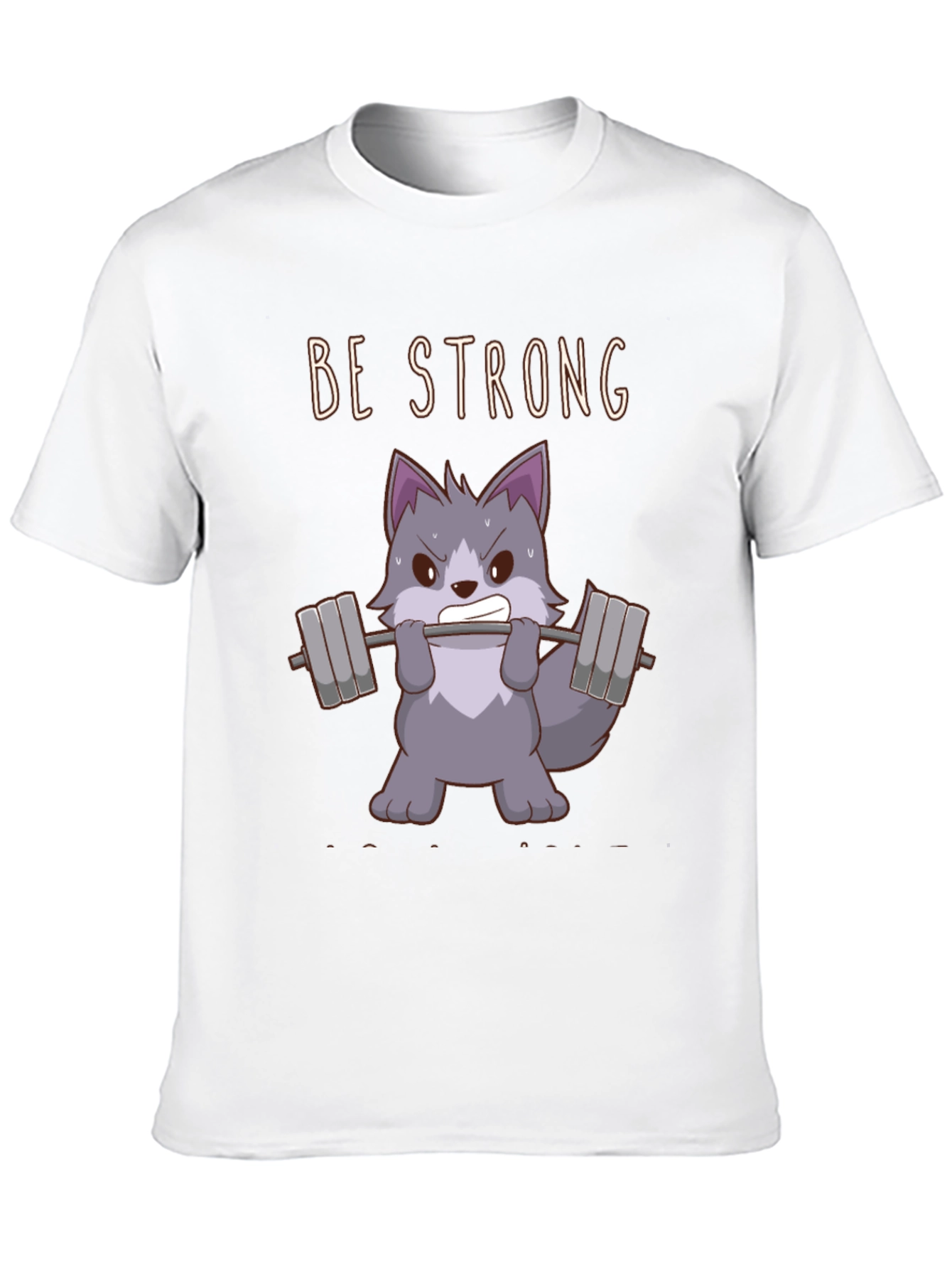 Black Be Strong Wolf Graphic T-Shirt - Black Cotton Tee view 10
