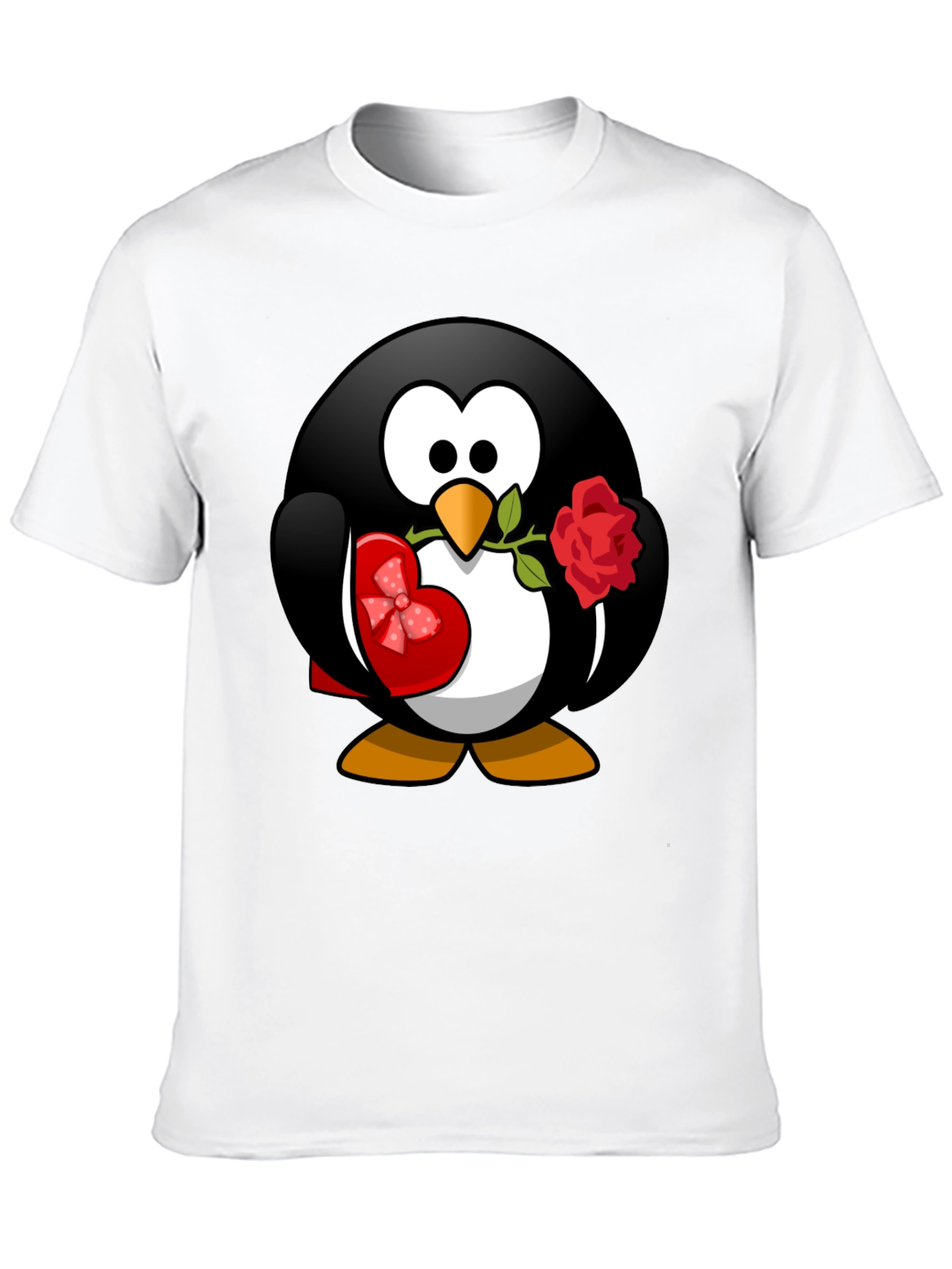 Black Penguin Love T-Shirt - Valentine's Day Gift view 10