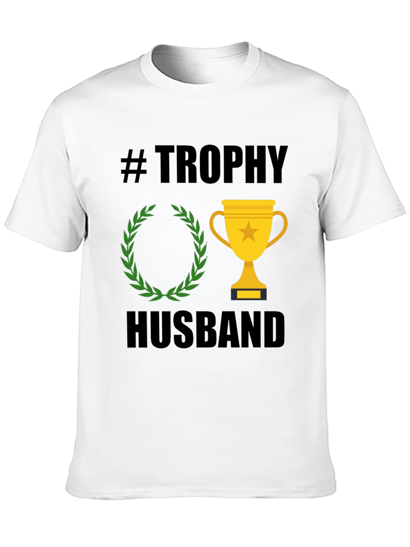 Black Trophy Husband Graphic Tee - Black Cotton T-Shirt view 10