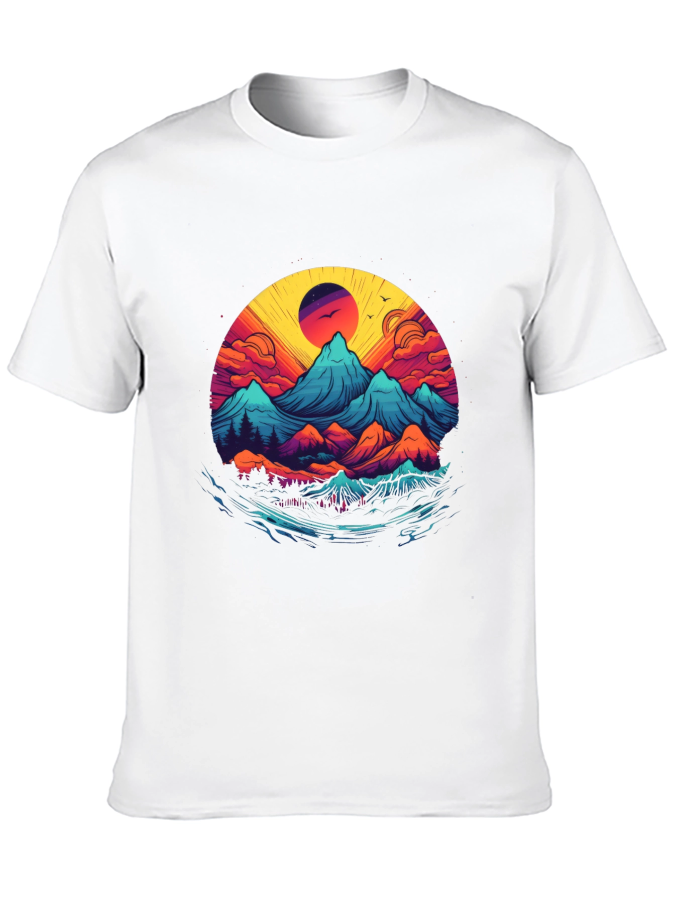 Black Mountain Sunset Graphic Tee - Nature Inspired Design view 10