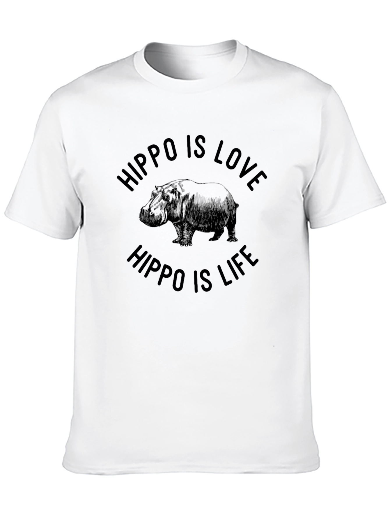 Black Hippo Is Love Hippo Is Life Graphic T-Shirt view 10