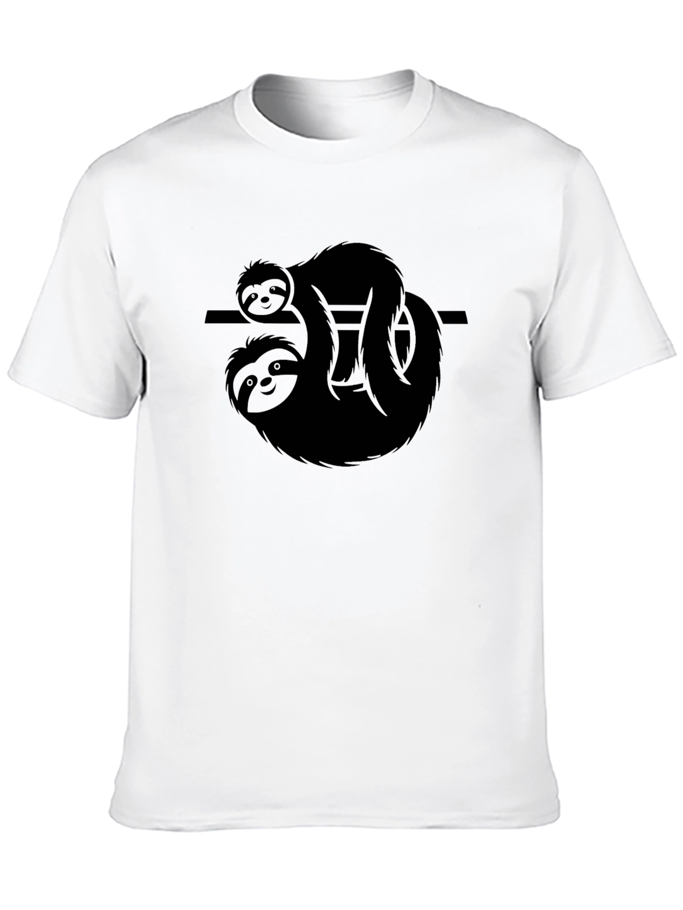 Black Sloth Graphic Tee - Men's Black Cotton T-Shirt view 10