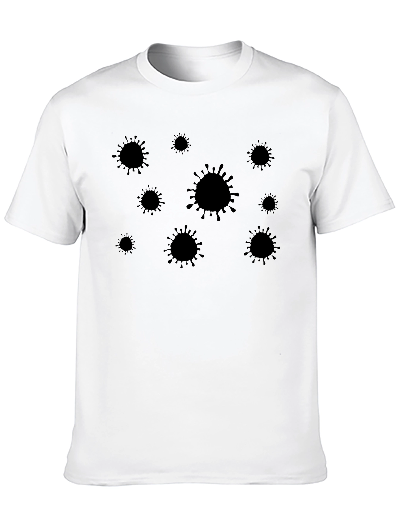 Black Men's Black Virus Graphic Tee - Novelty Design view 10