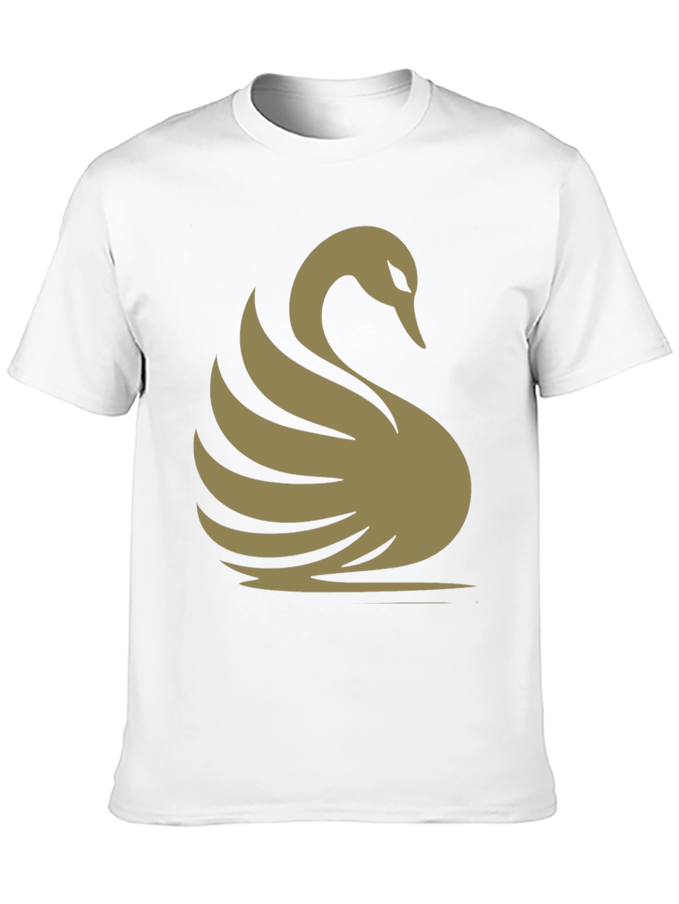 Black Elegant Swan Graphic Tee - Classic Black Cotton T-Shirt view 10
