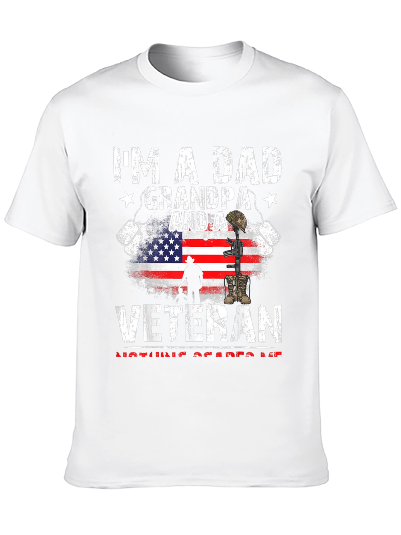 Black Dad Grandpa Veteran Graphic Tee view 10