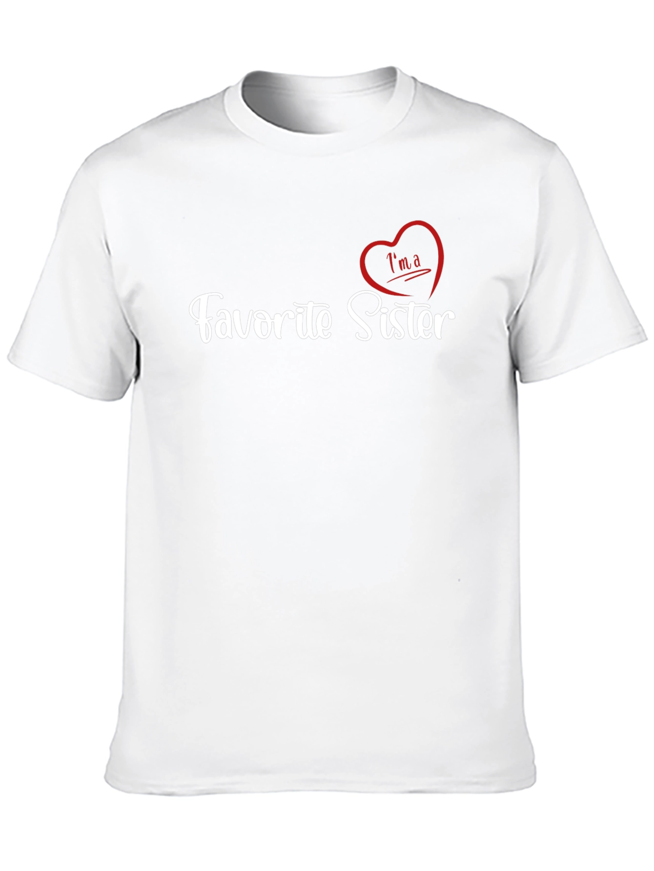 Black Favorite Sister T-Shirt - Heart Graphic view 10