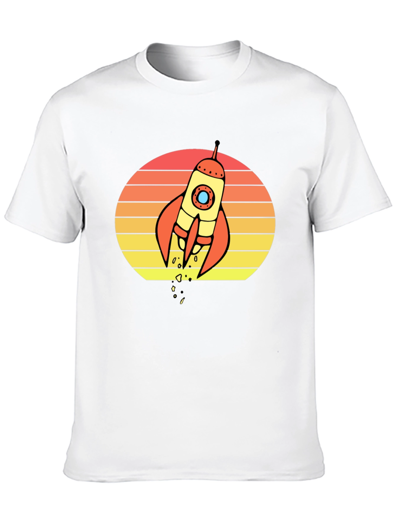 Black Retro Rocket Sunset Graphic T-Shirt - Space Lover Tee view 10