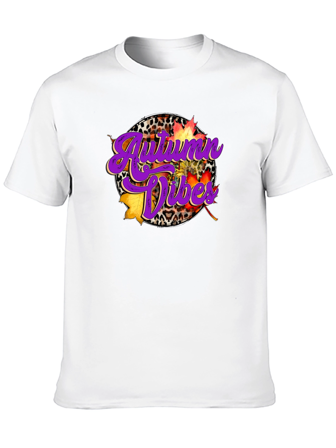 Black Autumn Vibes Leopard Print Graphic Tee view 10