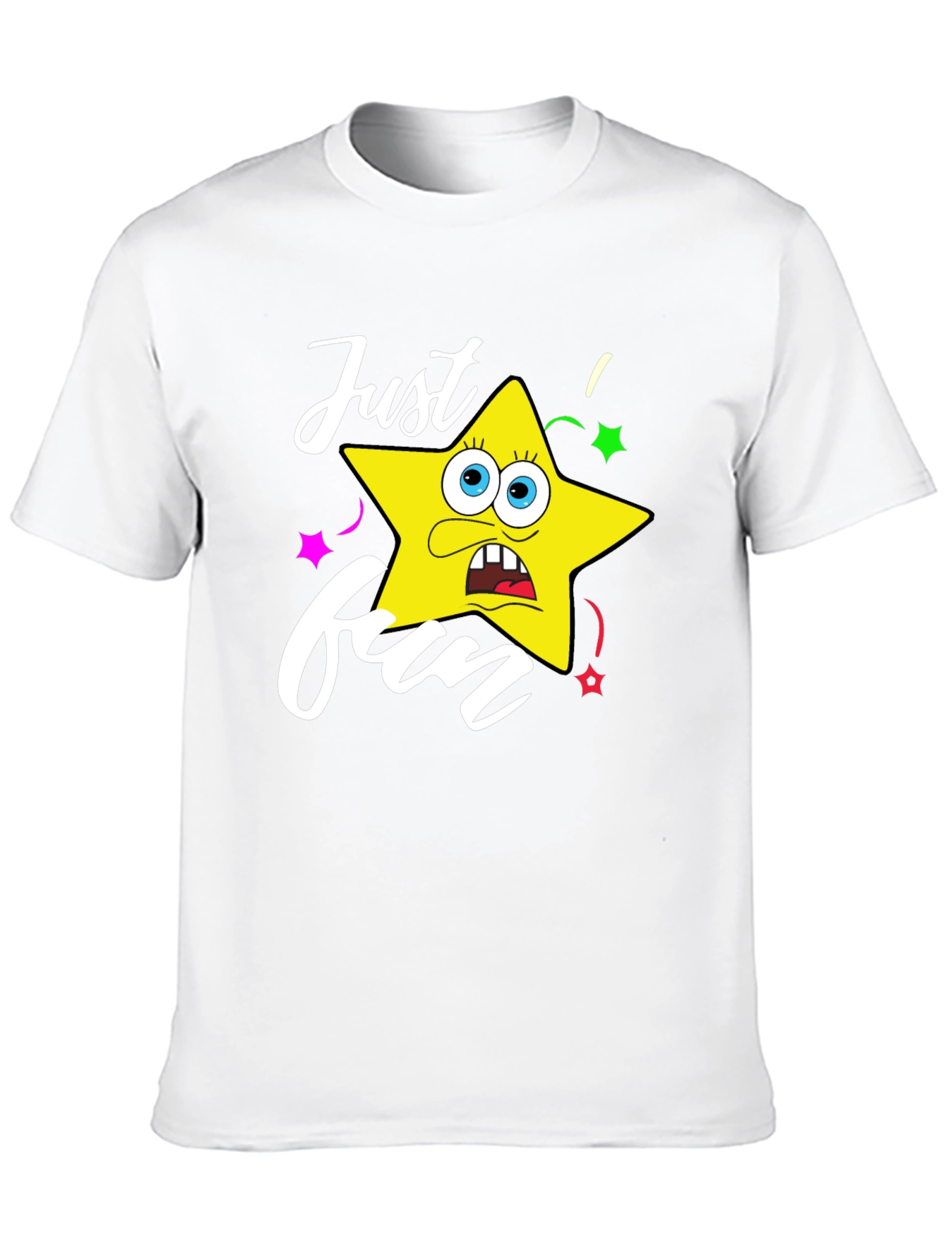 Black Just Fun Star Graphic Tee - Mens Black T-Shirt view 10