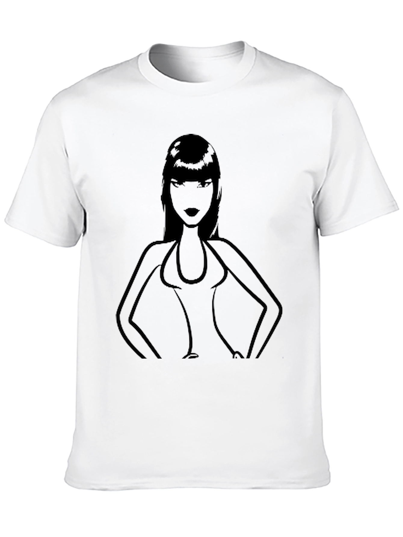 Black Silhouette Woman Graphic T-Shirt - Black view 10