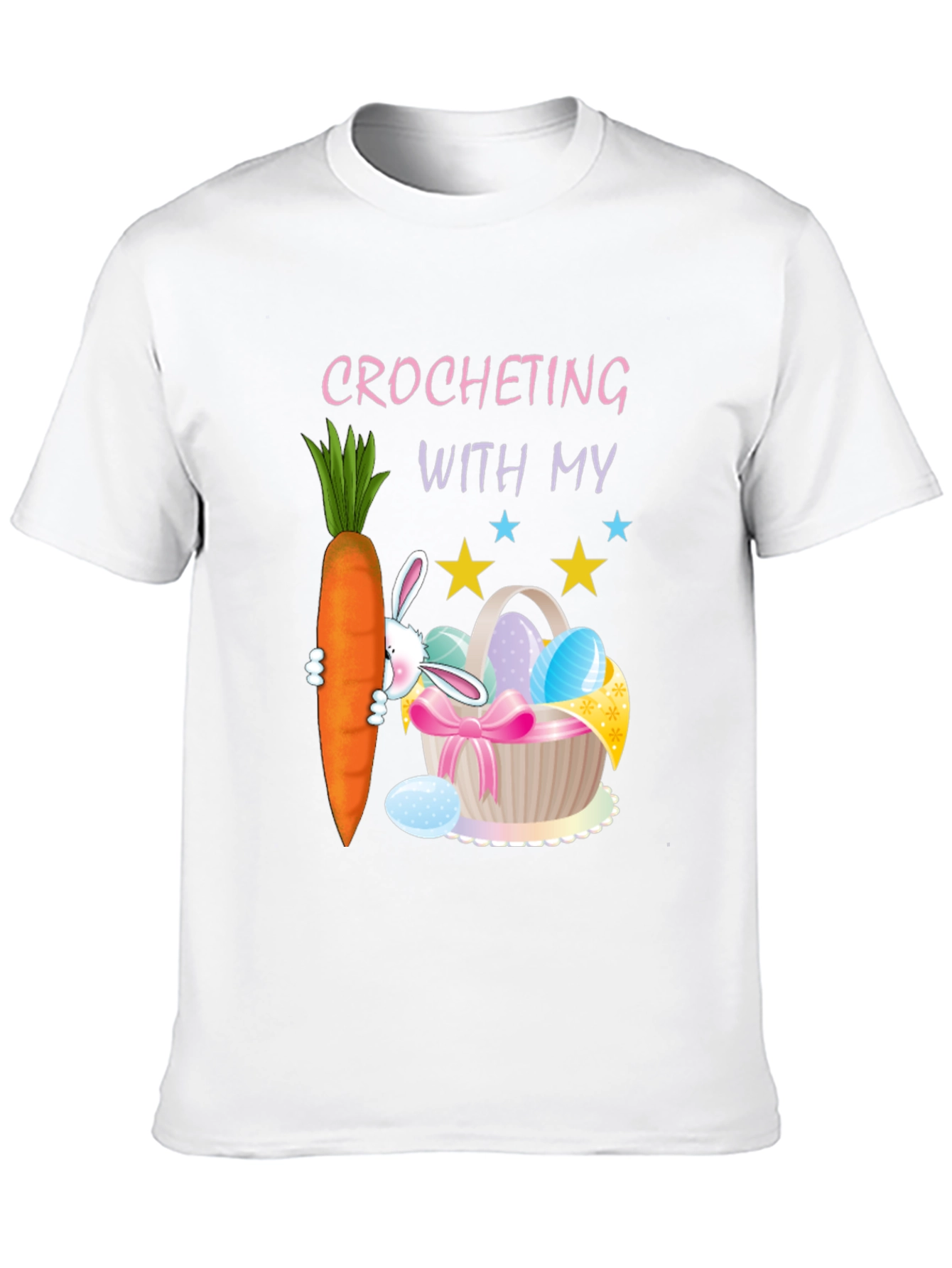 Black Crocheting Easter Bunny Carrot T-Shirt view 10