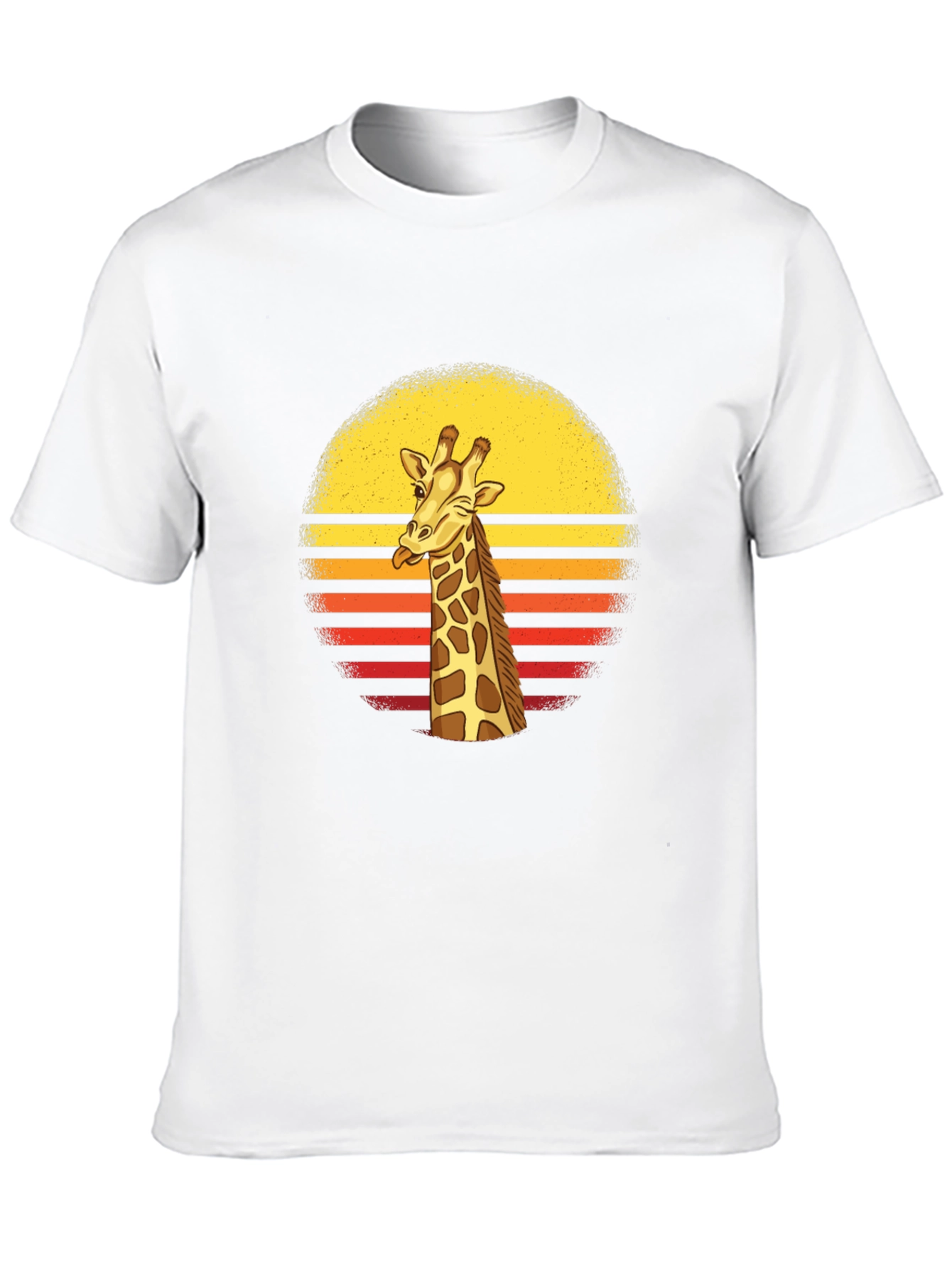 Black Giraffe Sunset Graphic Tee - Funny Animal T-Shirt view 10