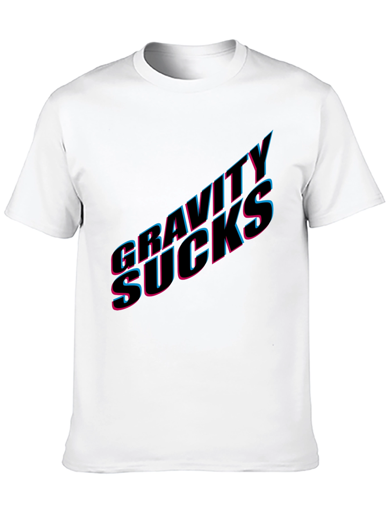 Black Gravity Sucks Graphic Tee - Black Casual T-Shirt view 10