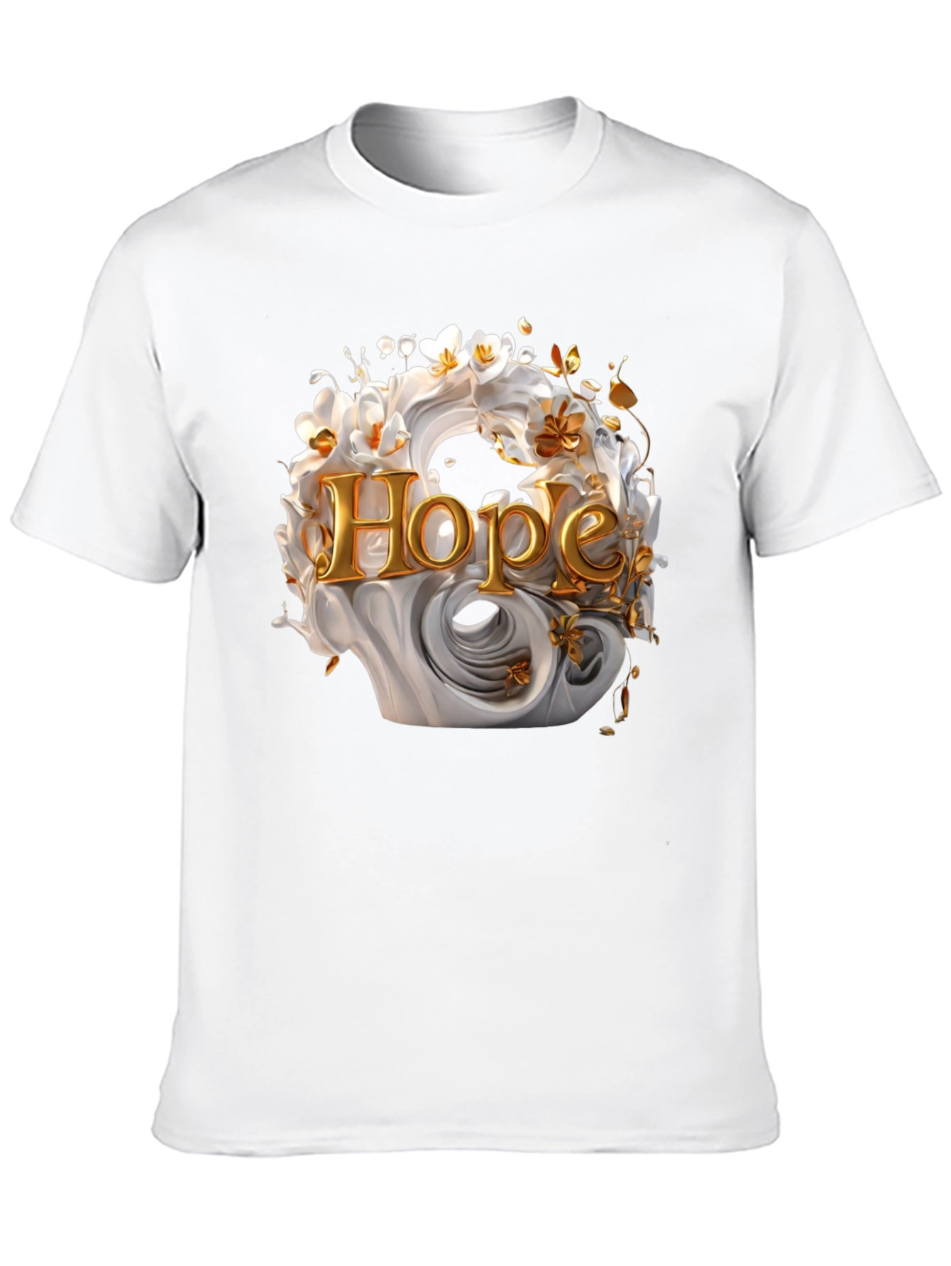 Black Hope Floral Graphic Tee - Elegant Black Cotton T-Shirt view 10
