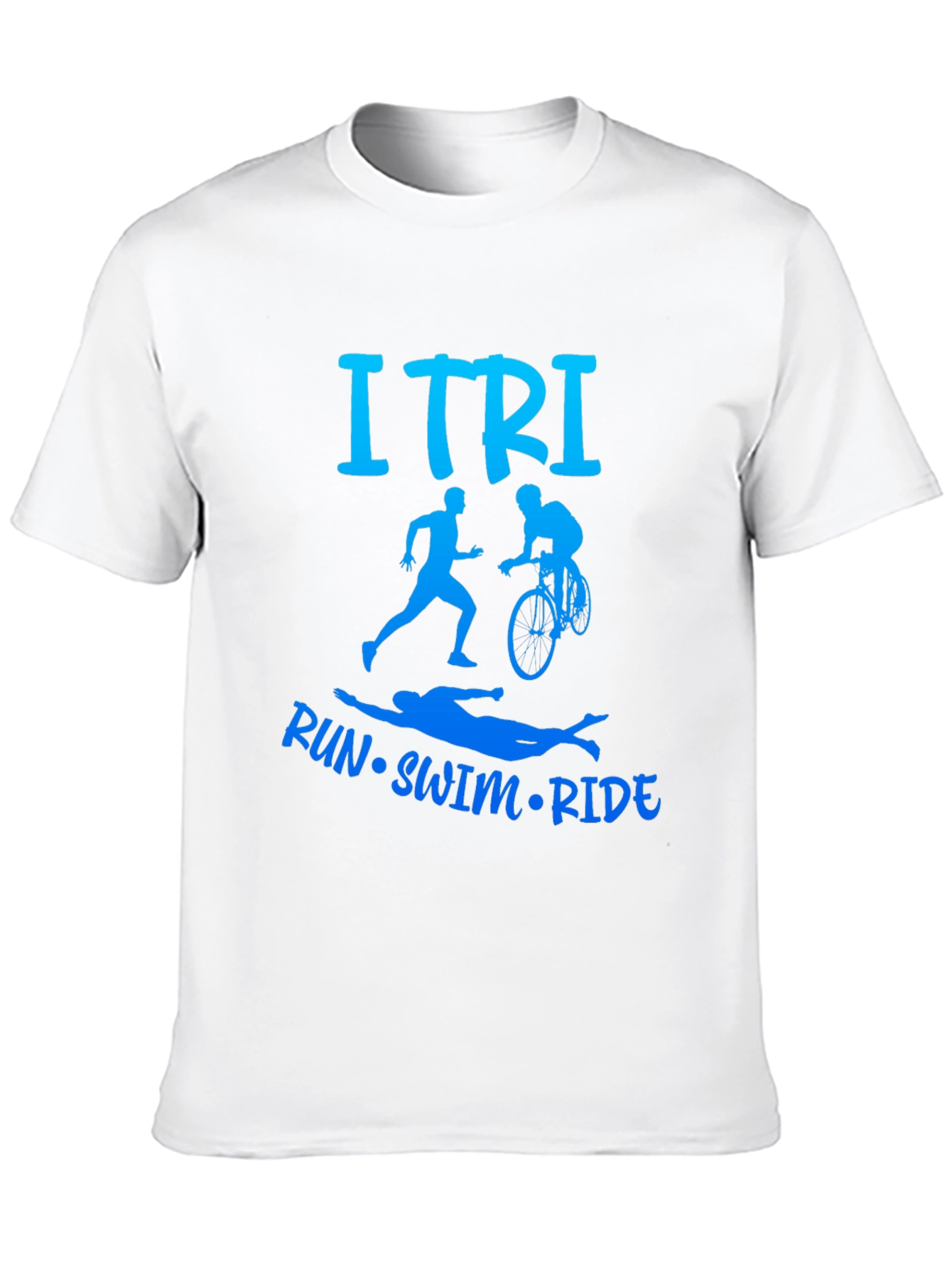 Black ITRI Run Swim Ride Triathlon T-Shirt view 10