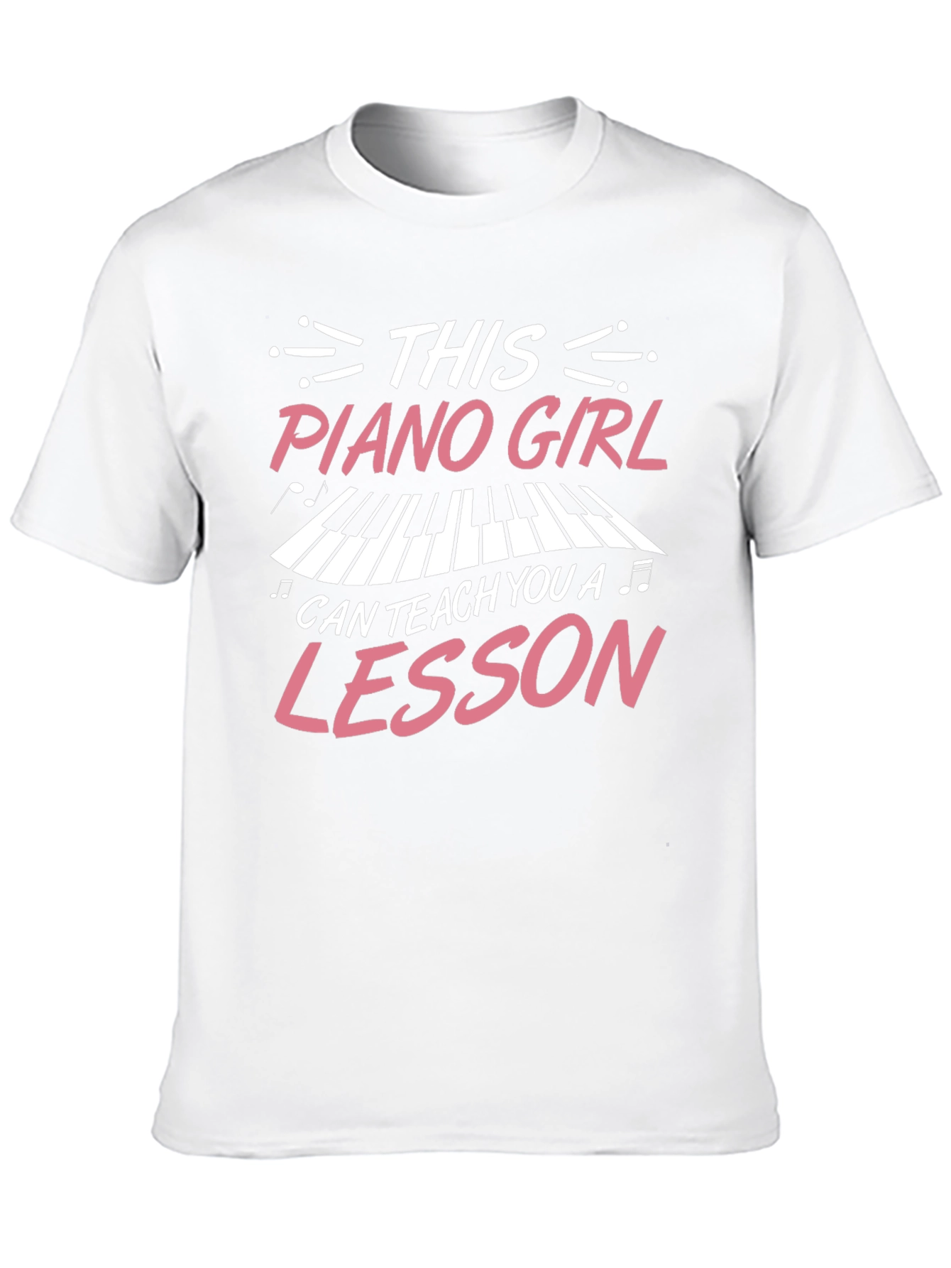Black Piano Girl Teacher T-Shirt - Music Lesson Gift view 10