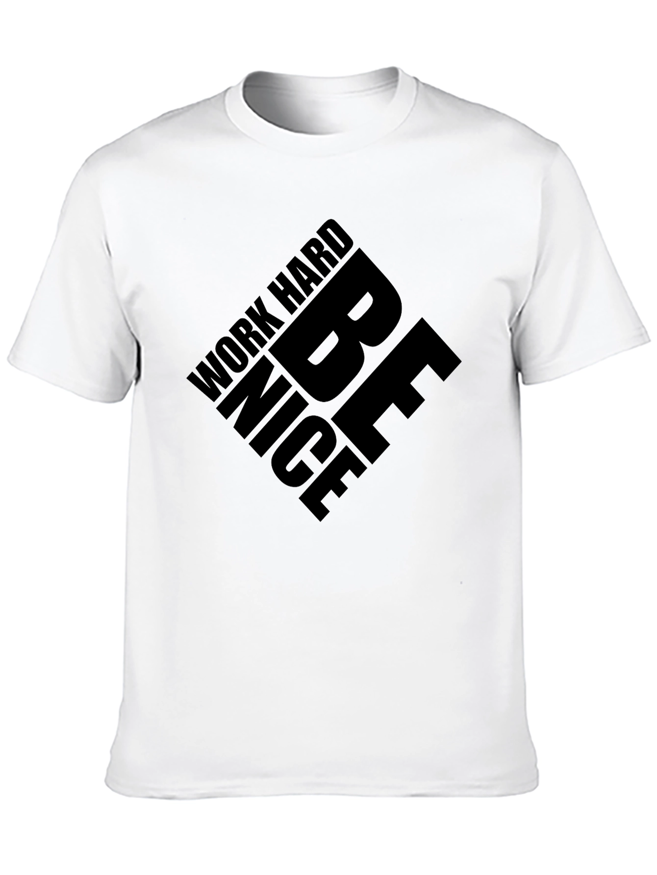 Black Work Hard Be Nice Black Graphic Tee view 10