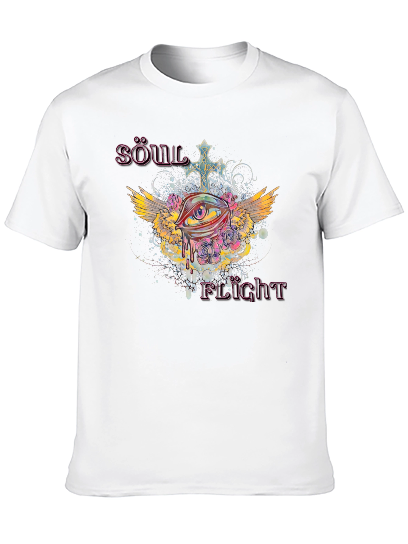Black Soul Flight Graphic Print Black T-Shirt view 10