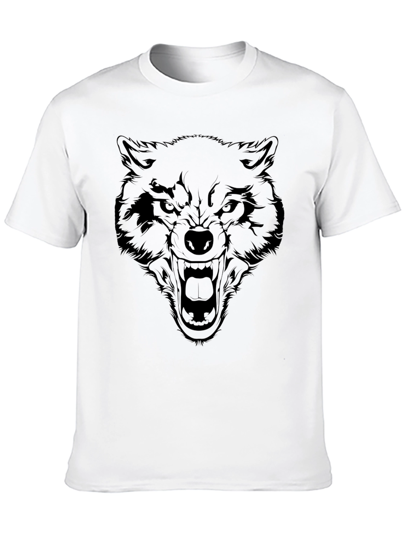 Black Black Wolf Graphic T-Shirt - Fierce Animal Design view 10