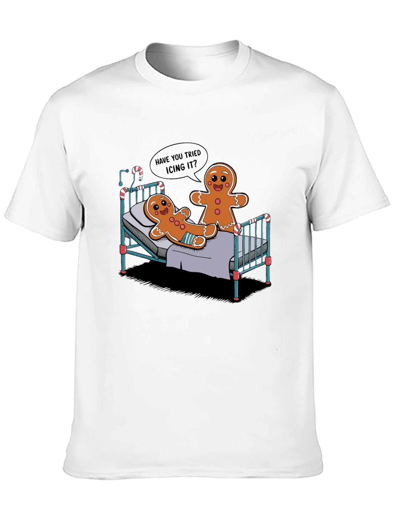 Black Funny Gingerbread Icing T-Shirt view 10