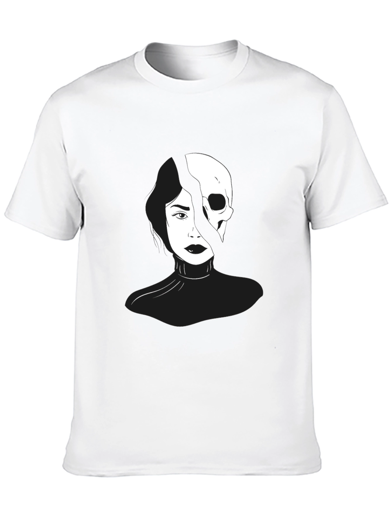 Black Split Face Graphic T-Shirt view 10