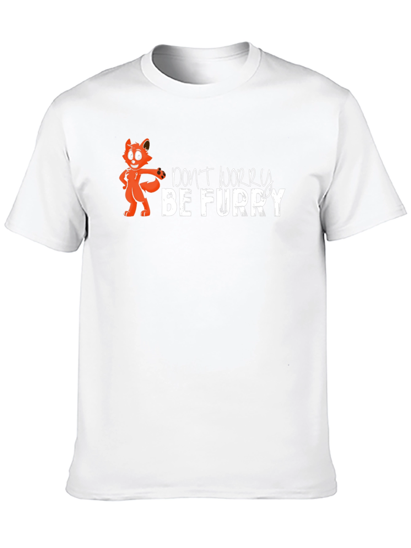 Black Don't Worry Be Furry Black T-Shirt view 10