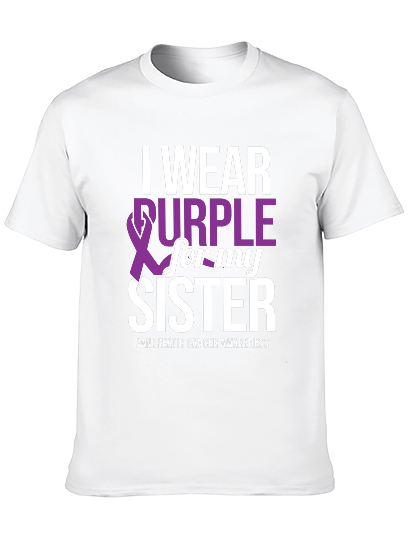 Black I Wear Purple for My Sister T-Shirt - Pancreatic Cancer Awareness view 10