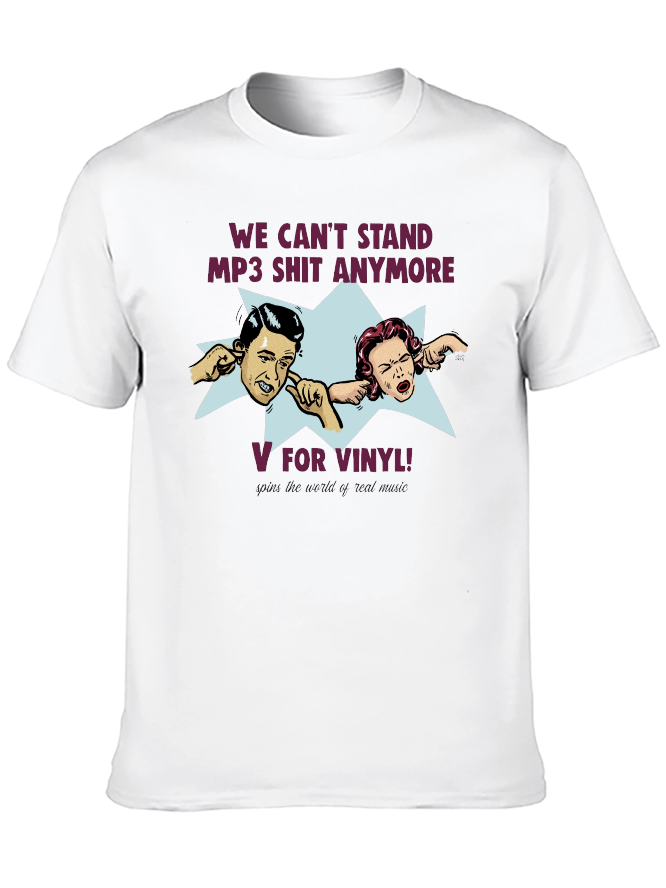 Black Vinyl Fan T-Shirt - Anti-MP3 Design view 10