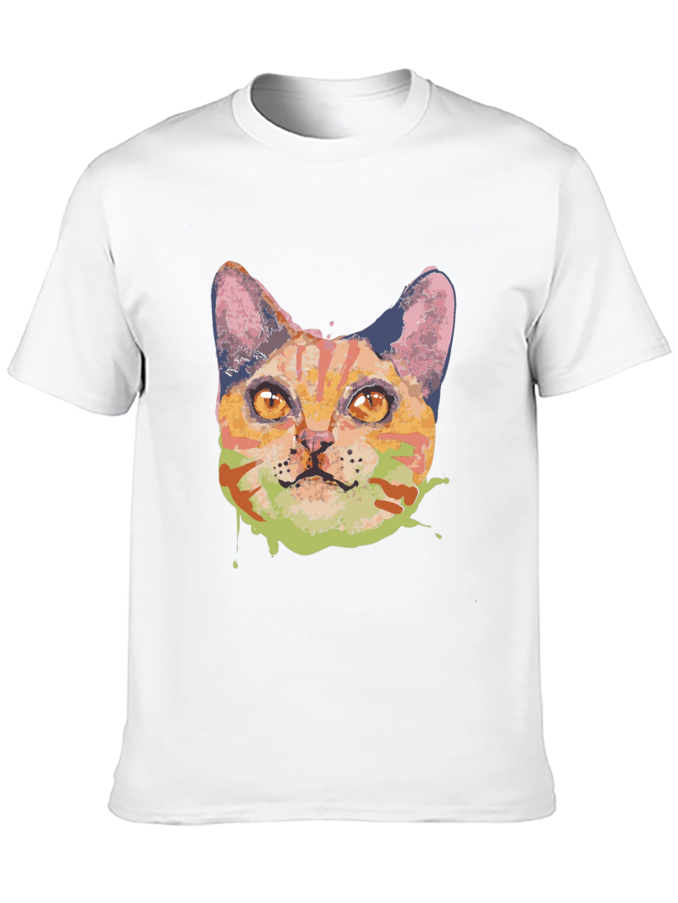 Black Abstract Cat Graphic Tee - Black view 10