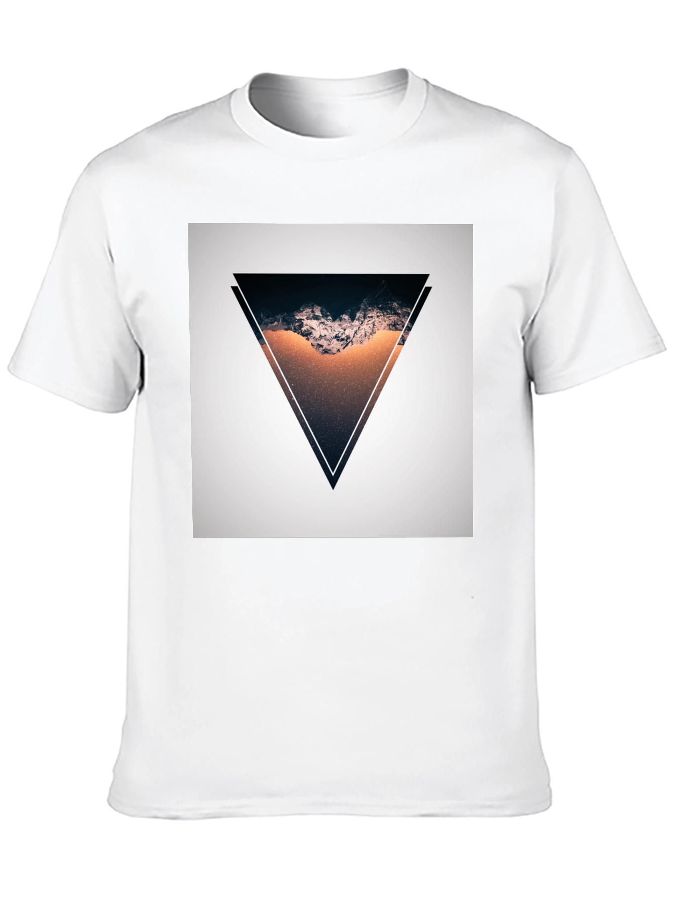 Black Geometric Triangle Graphic T-Shirt - Modern Design view 10