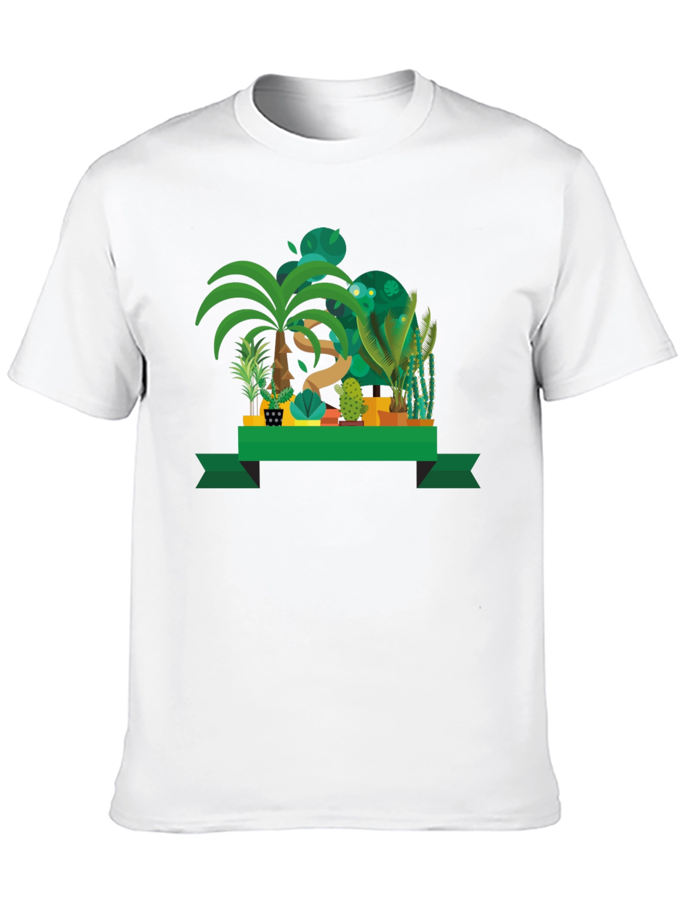 Black Tropical Plant Graphic Black T-Shirt view 10