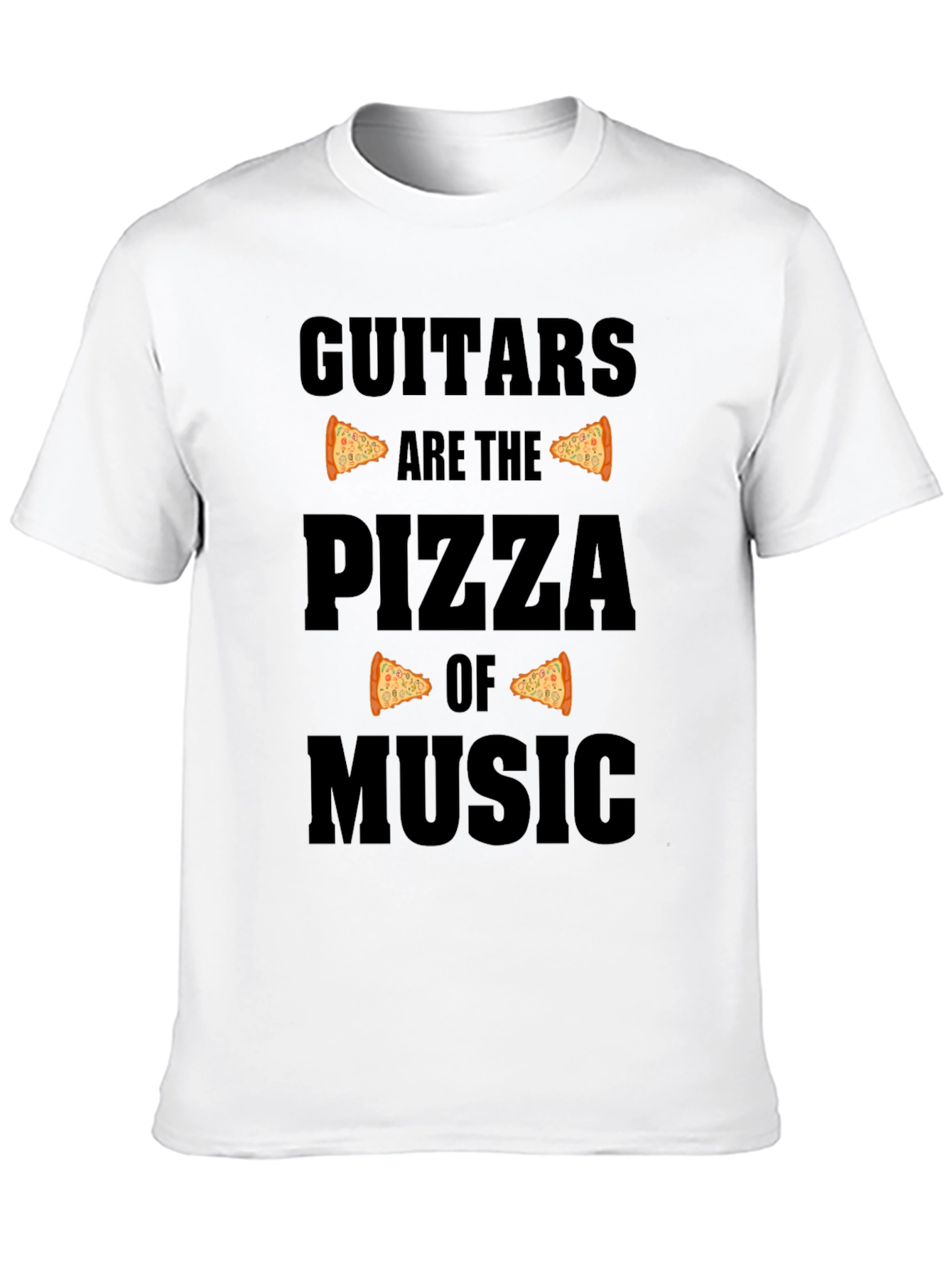 Black Guitars are the Pizza of Music Black T-Shirt view 10