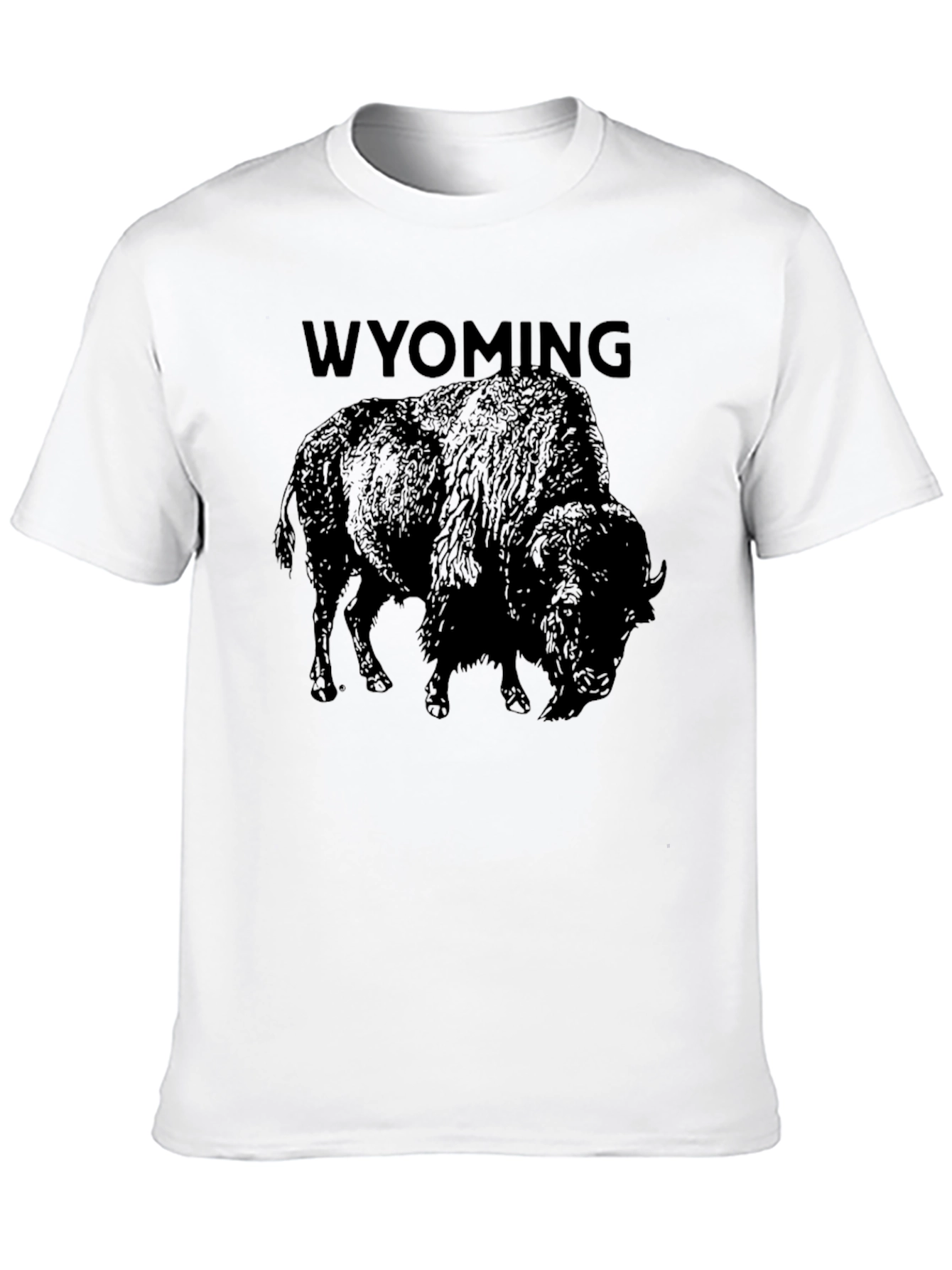 Black Wyoming Bison Graphic Tee - Soft Cotton Comfort view 10