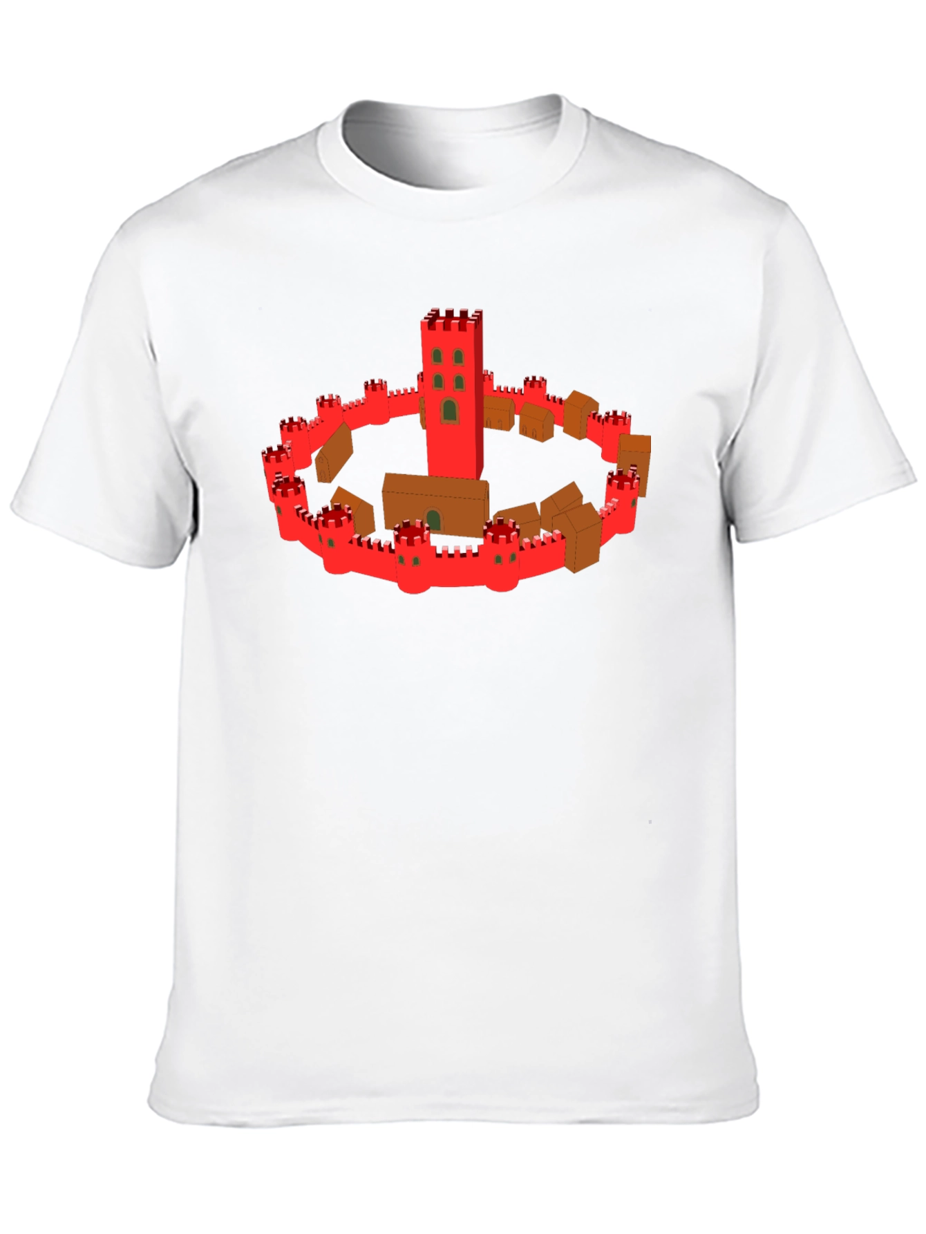 Black Medieval Castle Graphic Tee - Black Cotton T-Shirt view 10