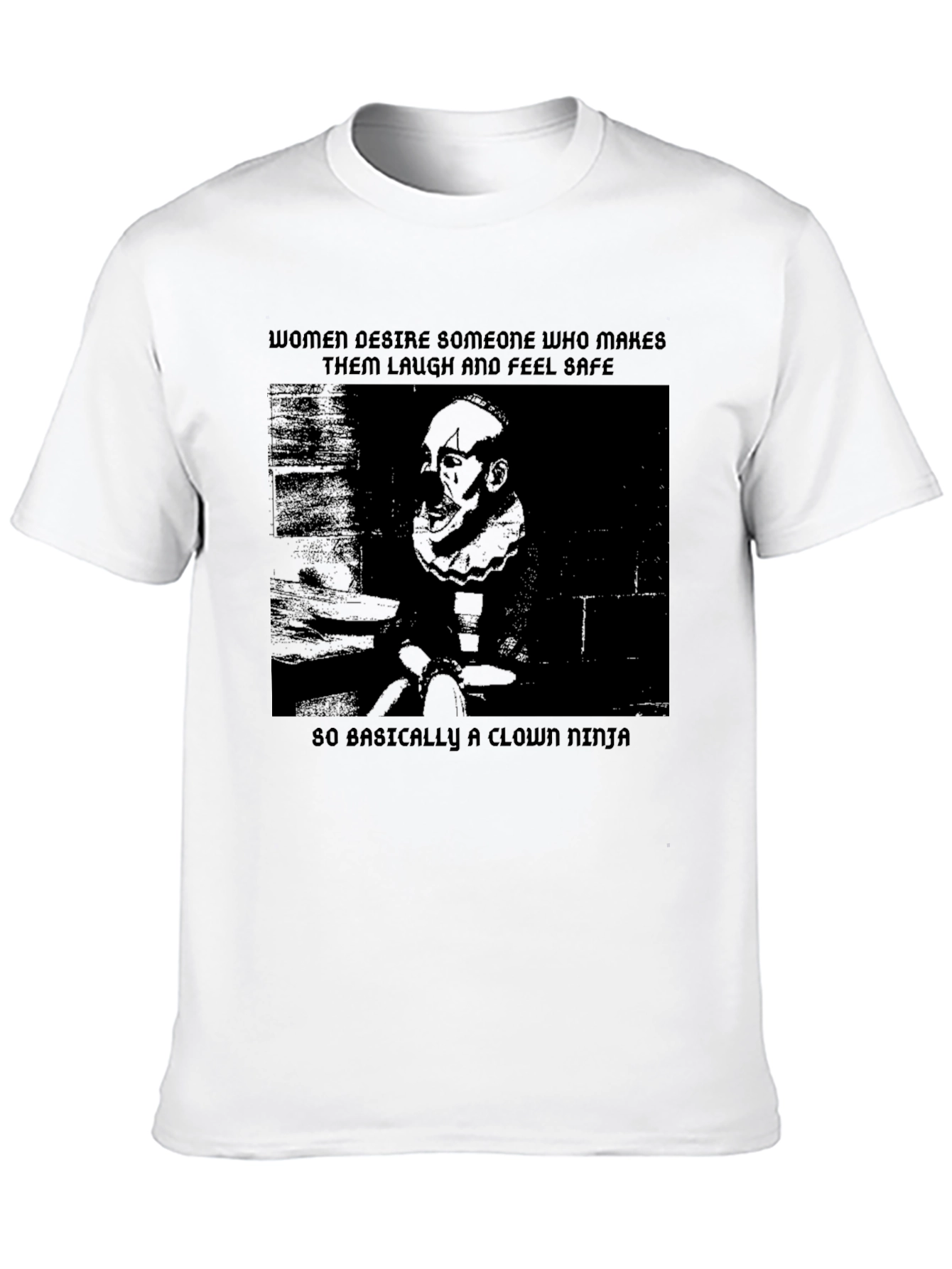 Black Clown Ninja Graphic Tee - Funny Humor Novelty T-Shirt view 10