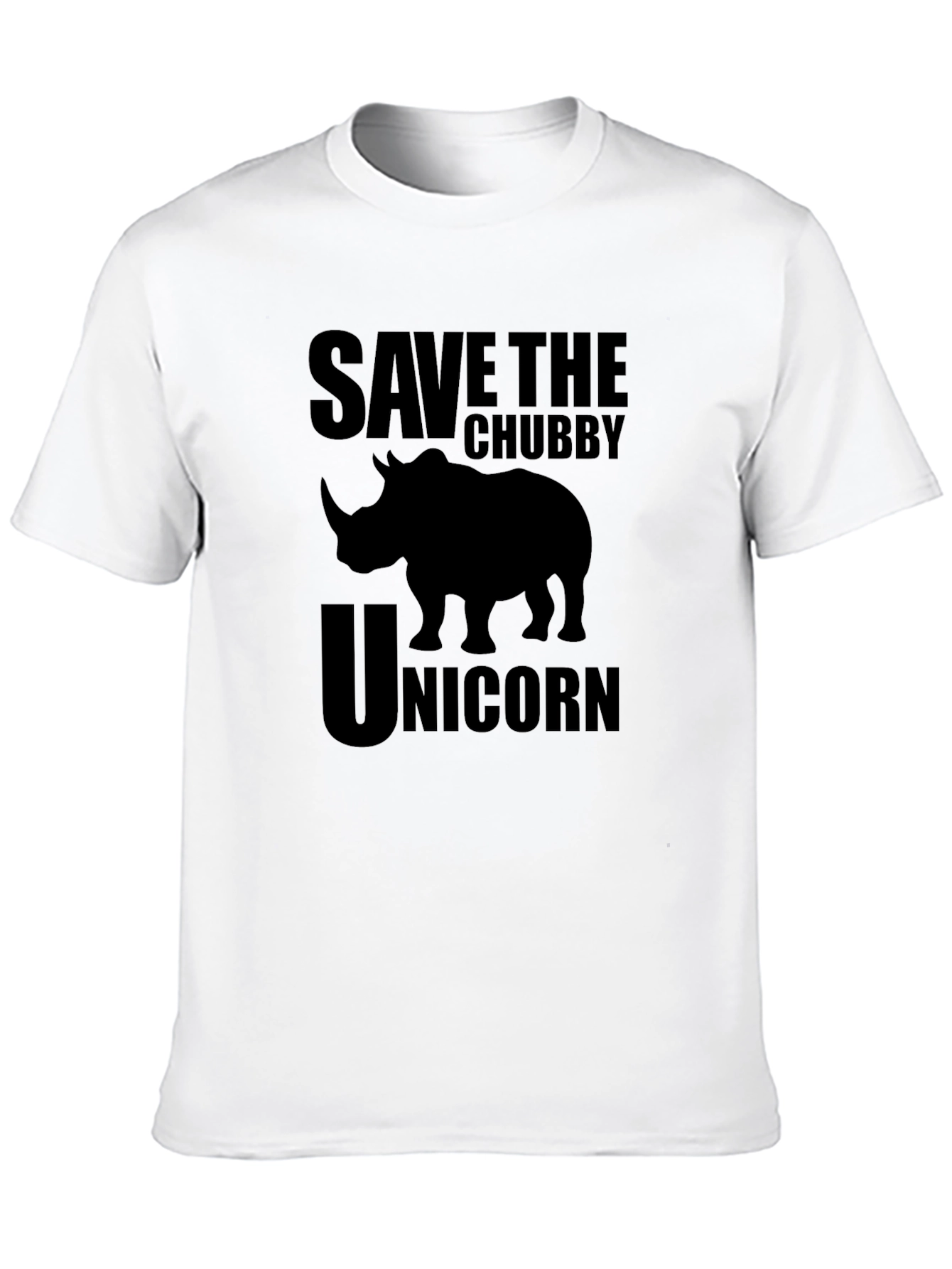 Black Save the Chubby Unicorn T-Shirt view 10