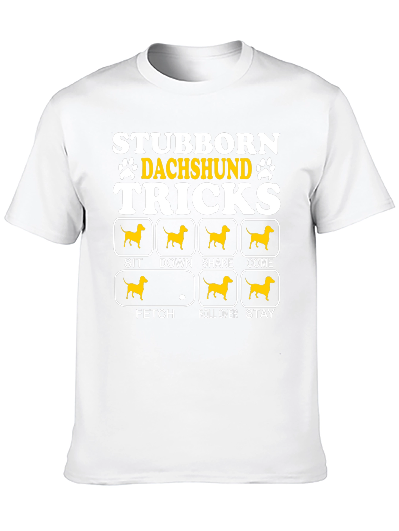 Black Stubborn Dachshund Tricks Graphic T-Shirt view 10