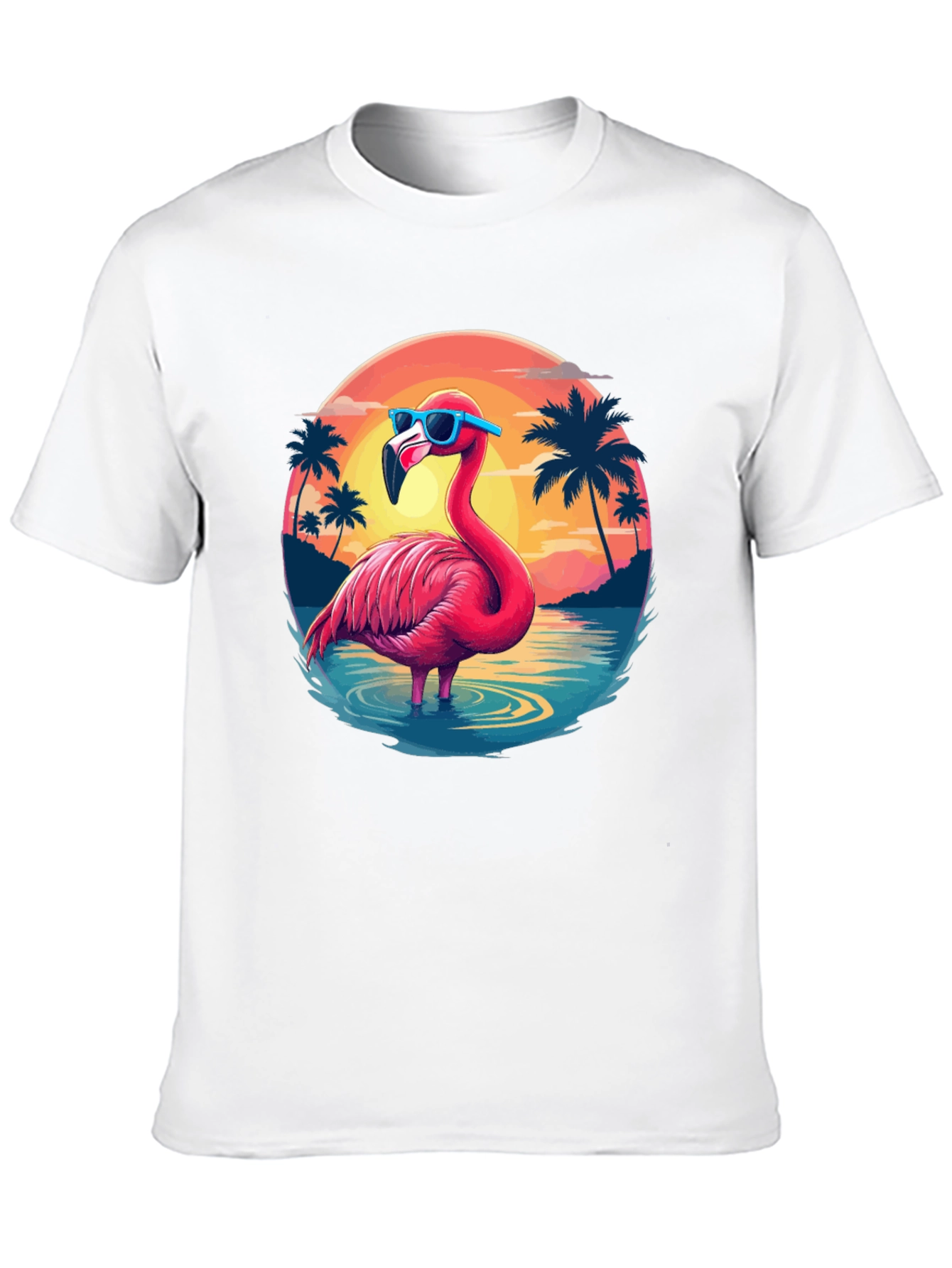 Black Tropical Flamingo T-Shirt - Summer Vibes view 10